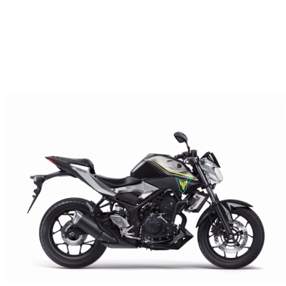 2017 Yamaha Mt 25 Gri Sağ Yan Grenaj  Sticker Etiket Modeli