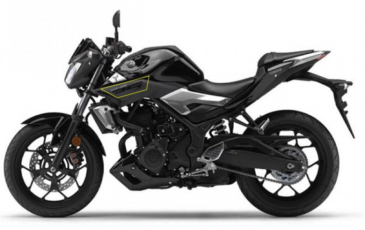 2019 Yamaha MT 25 Siyah Sağ Yan Grenaj Sticker Etiket  Modeli