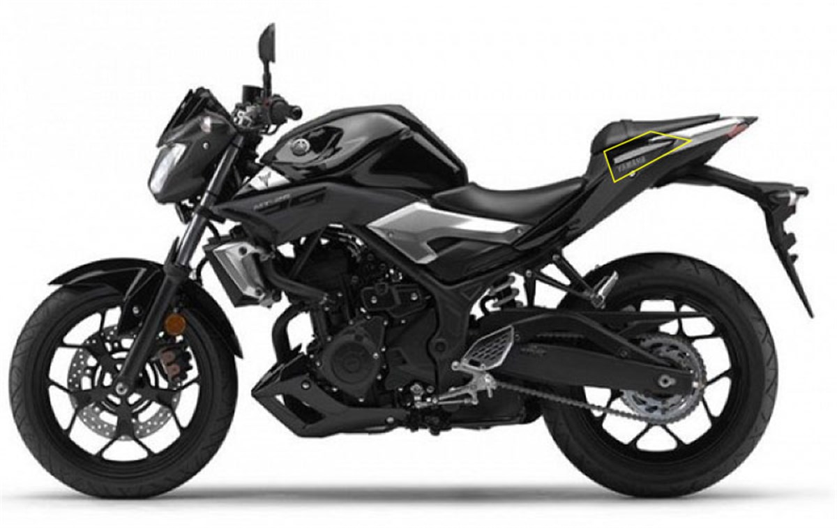 2019 Yamaha MT 25 Siyah Sol Arka Kuyruk  Grenaj Sticker Etiket  Modeli