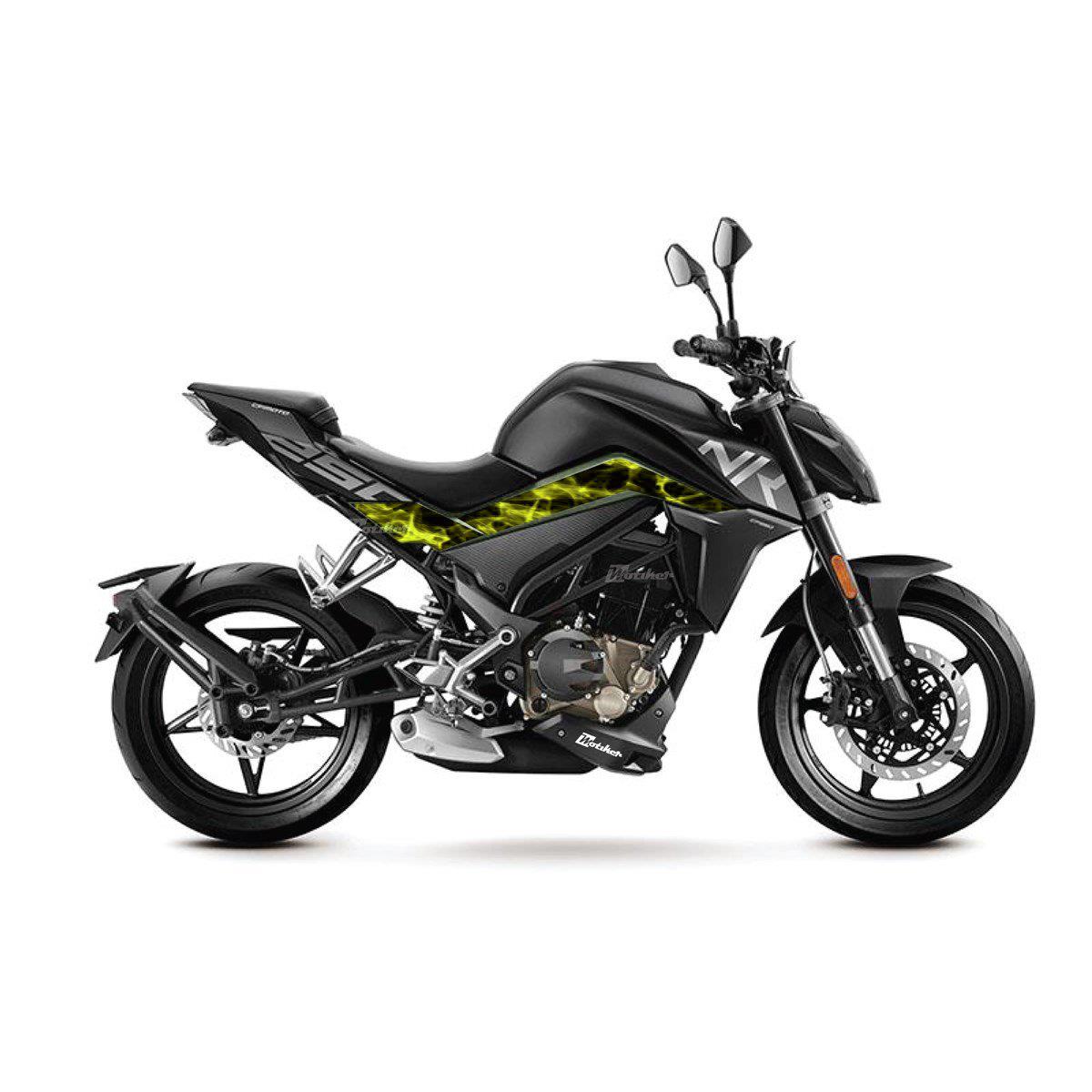 2023 CFMOTO NK250 Freddie's Jacket (Sarı)  Orta Şase Sticker Etiket Modeli