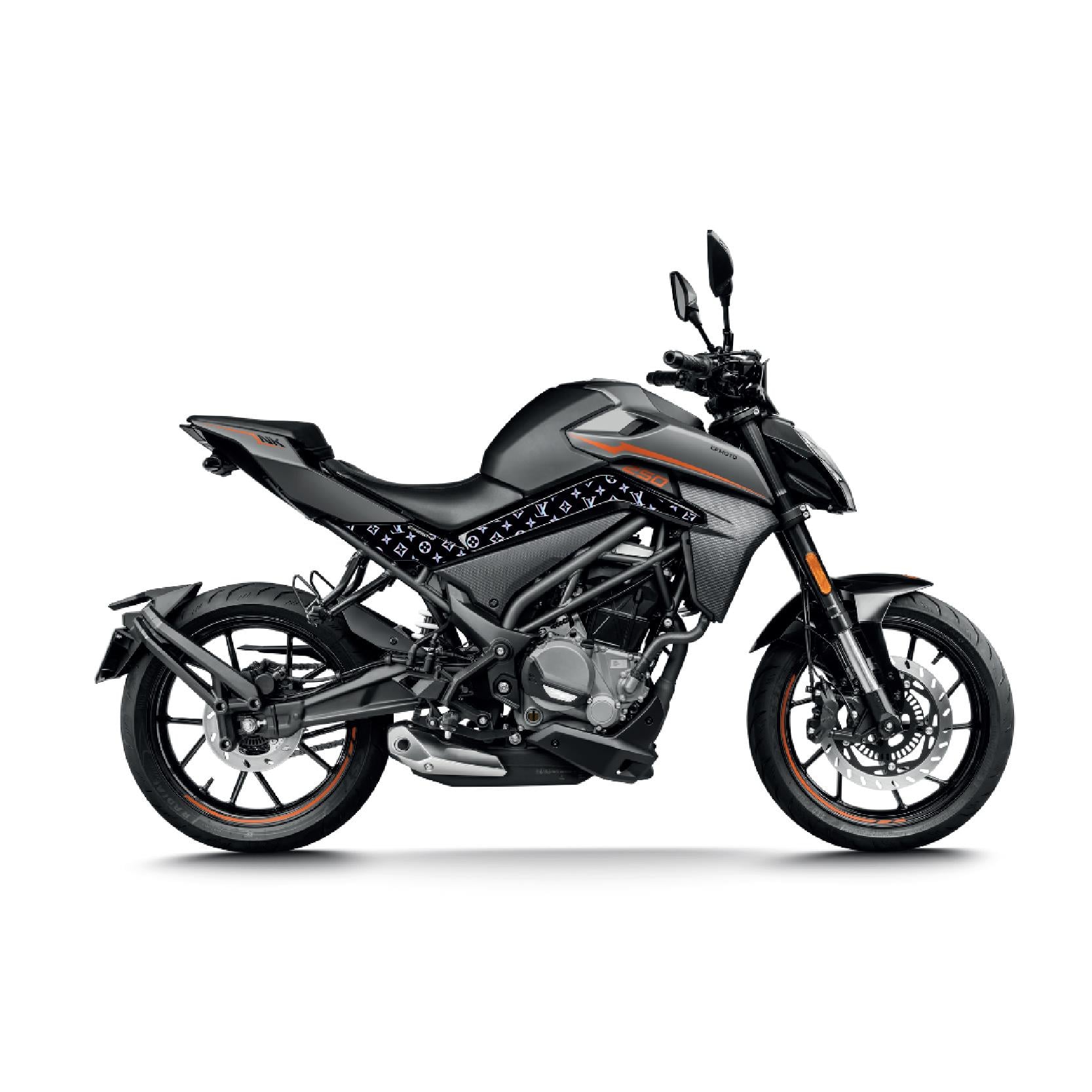 250 NK2023 CFMOTO NK250 Orta Şase Louis Vuitton Hologram Motosiklet Sticker Etiket Modeli