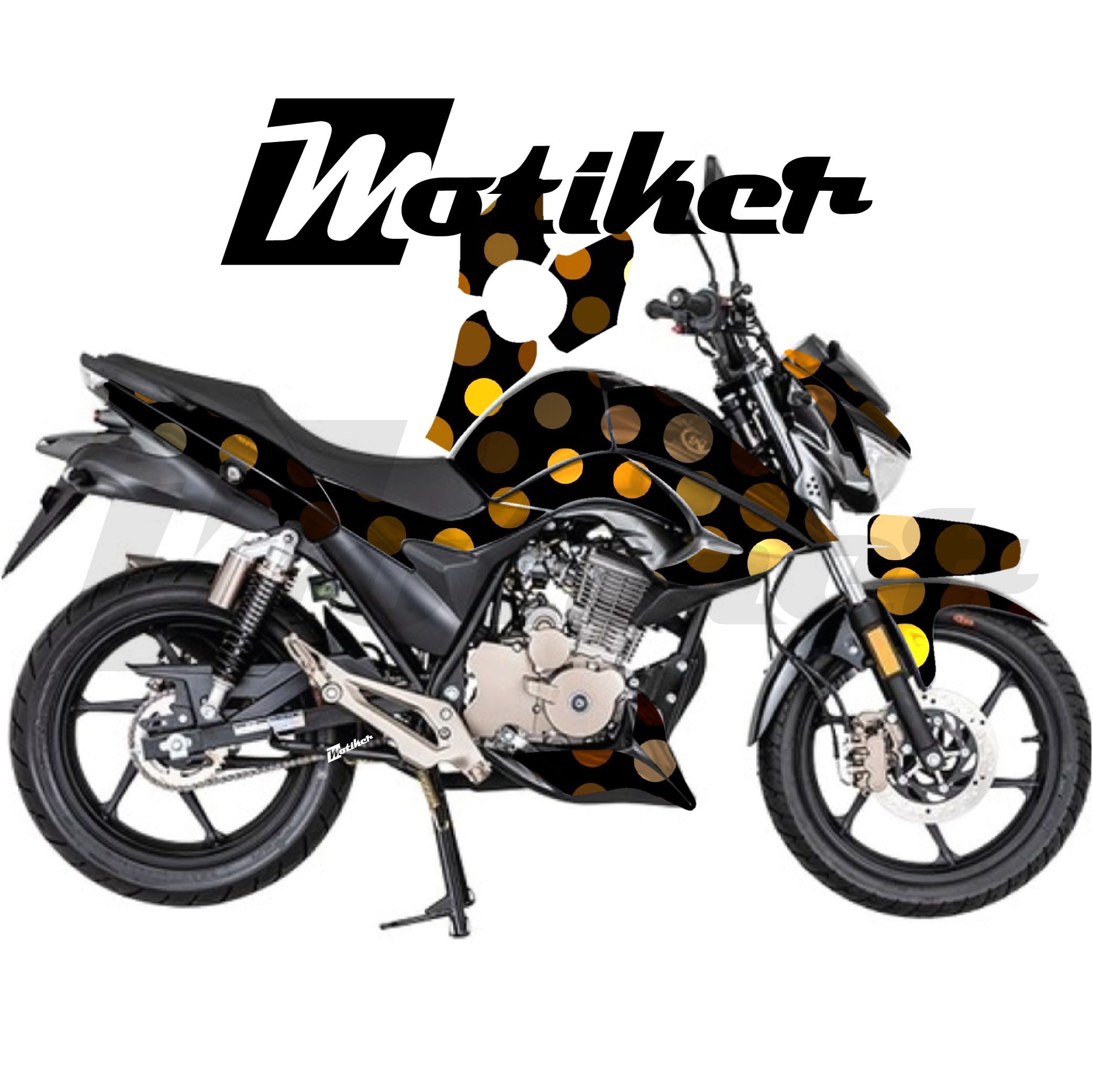 Mondial Drift L Parçalı Kaplama Sticker Etiket Modeli Altın Noktalar Desen 15 (MTK9376)