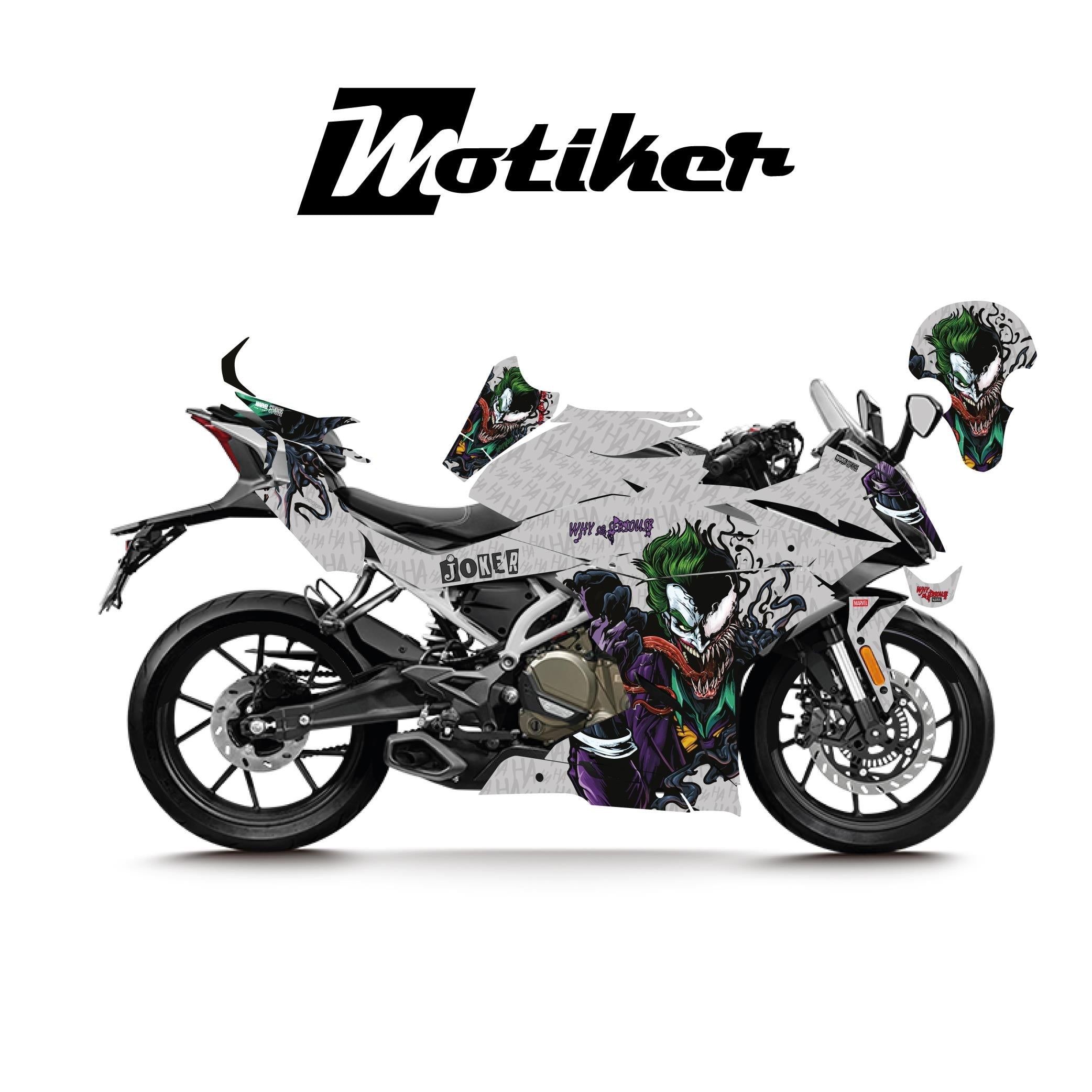 CFMOTO 250SR Joker Venom Sticker Parçalı Motosiklet Kaplama Etiket Modeli
