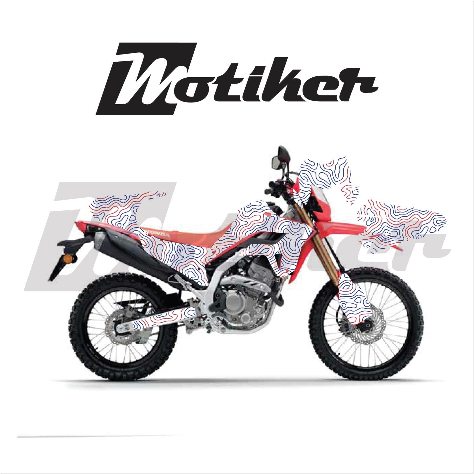 Honda CRF 250L 2025-2026 Model Izohips Tasarımlı Sticker Etiket Modeli Beyaz Zemin