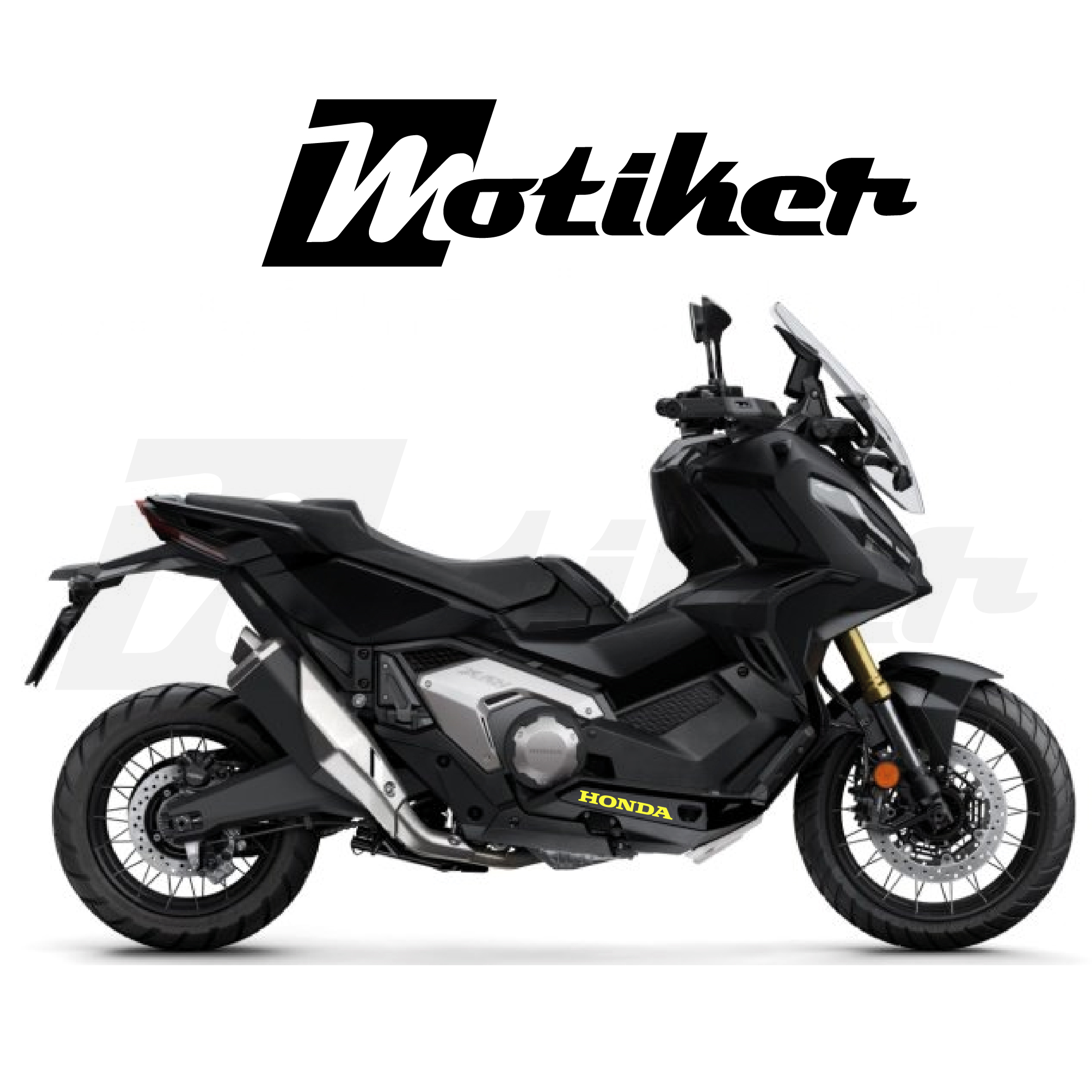 Honda X-ADV Alt Sakal Honda Yazısı Neon Sarı Tasarımı Sticker Etiket Modeli