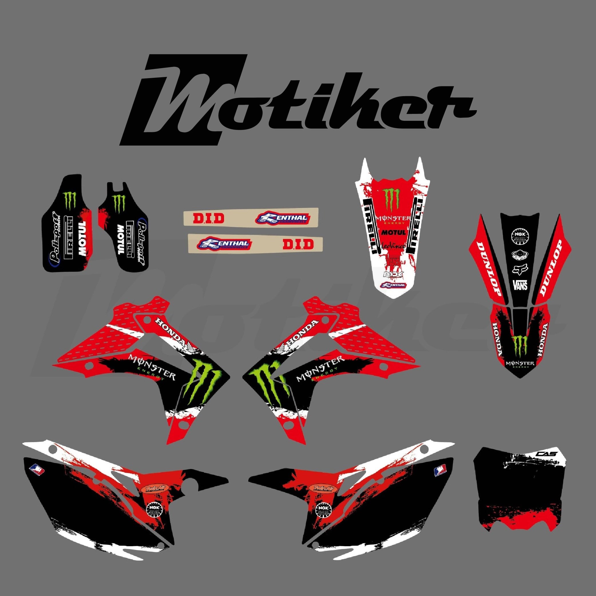 Honda CRF 250L 2021-2026 Model  Monster Brush Tasarım Sticker Etiket Modeli