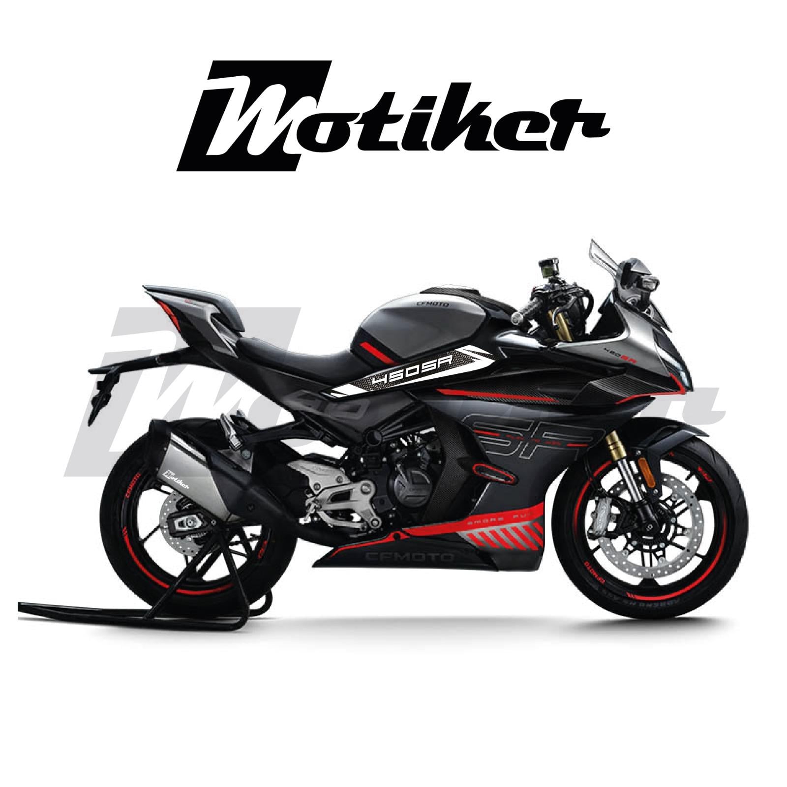 CFMOTO 450SR Orta Grenaj 450SR Beyaz Yazı Tasarım Sticker Etiket Modeli 