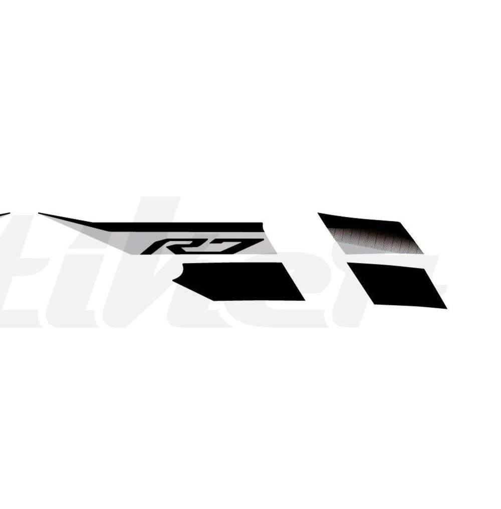 YAMAHA YZF-R7 Yan Sol Grenaj Sticker Seti Orijinal Tasarım Etiket Modeli Siyah Renk