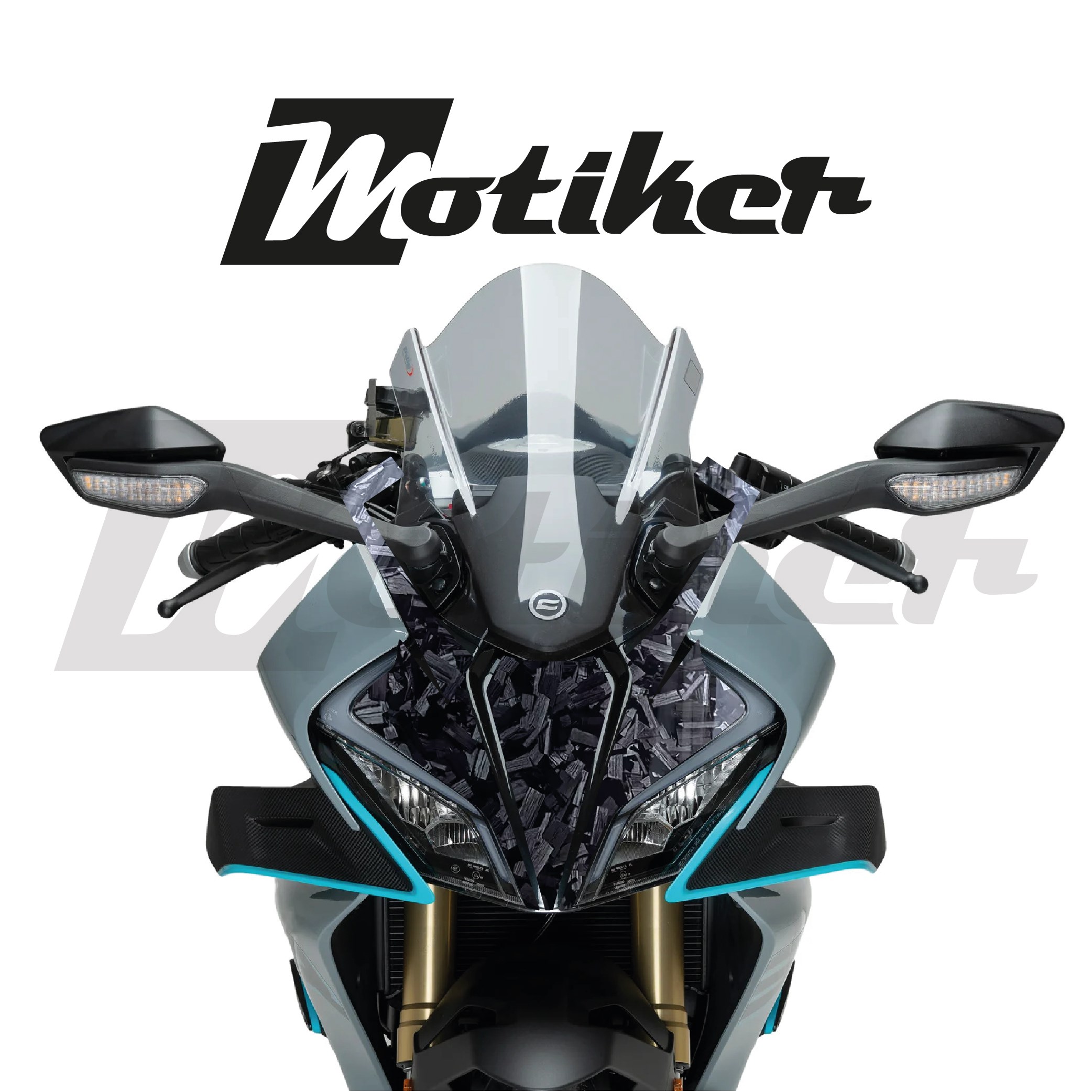 CFMOTO 450SR Ön Kafa Forget Karbon Tasarımı Sticker Etiket Modeli