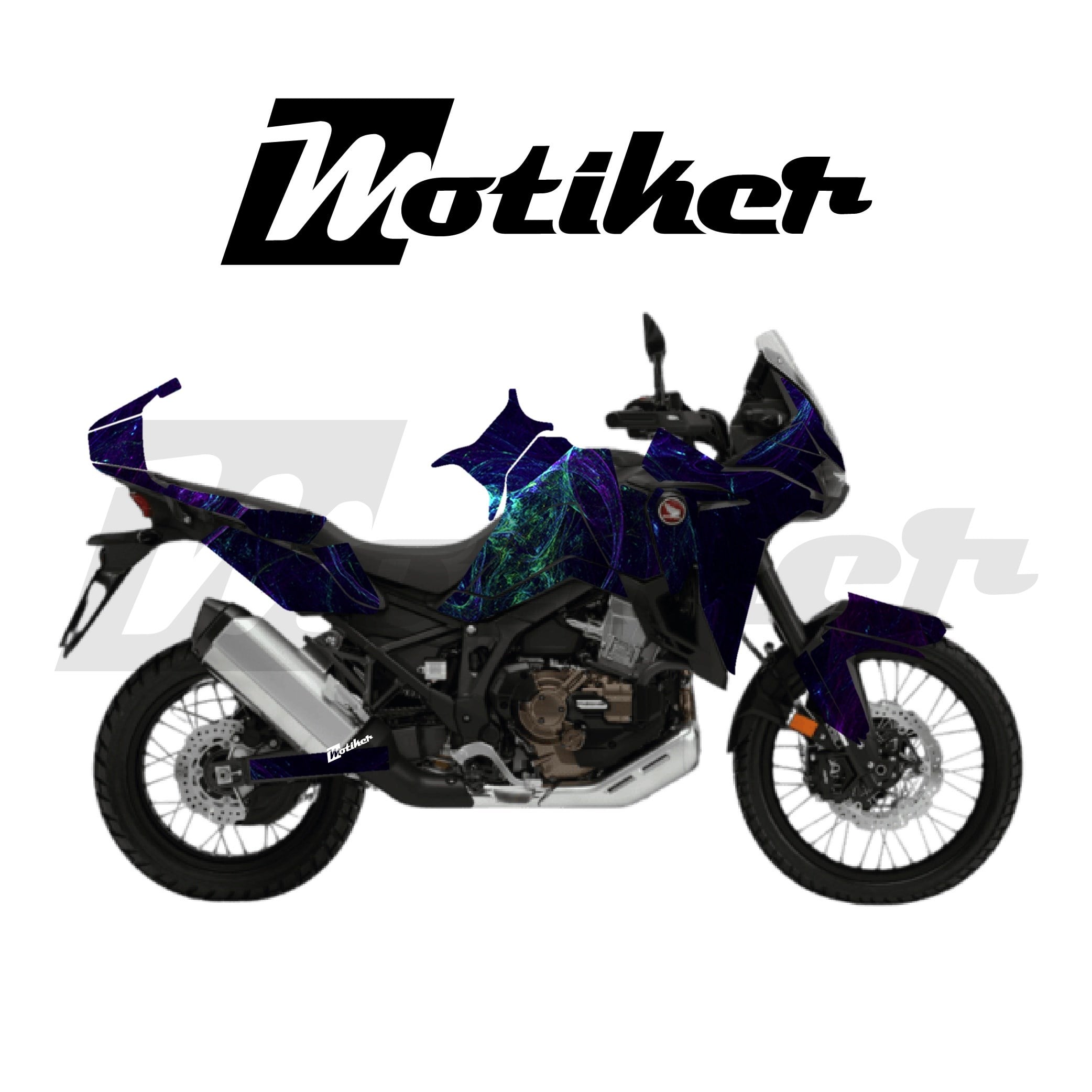 HONDA AFRICA TWIN CRF 1100 L 2020-2023 Parçalı Kaplama Sticker Etiket Modeli Kozmik Duman Desen 23 (MTK9384)