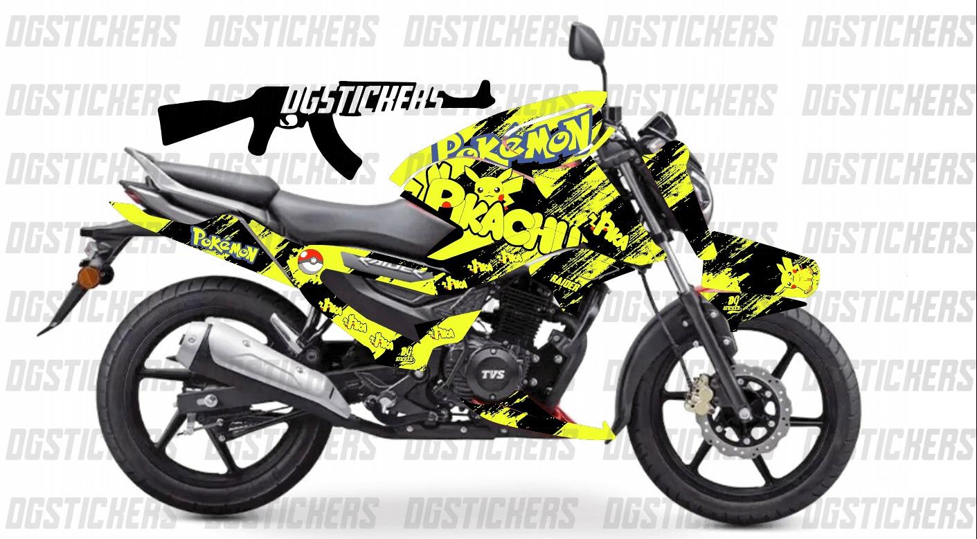 TVS Raider 125 Pikachu Tasarım Sticker Etiket Modeli