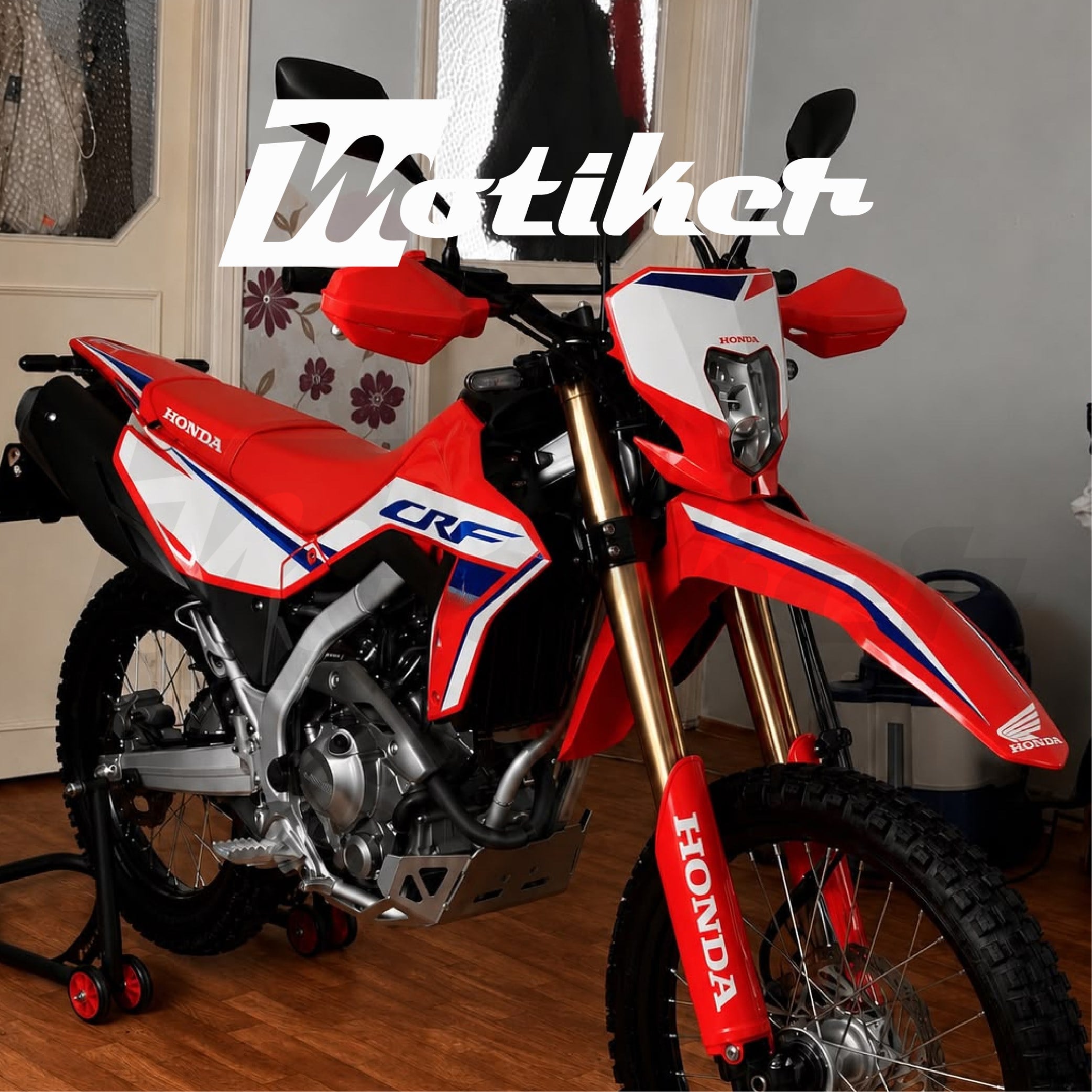 Honda CRF 250L Beyaz Lacivert Tasarım Sticker Etiket Modeli