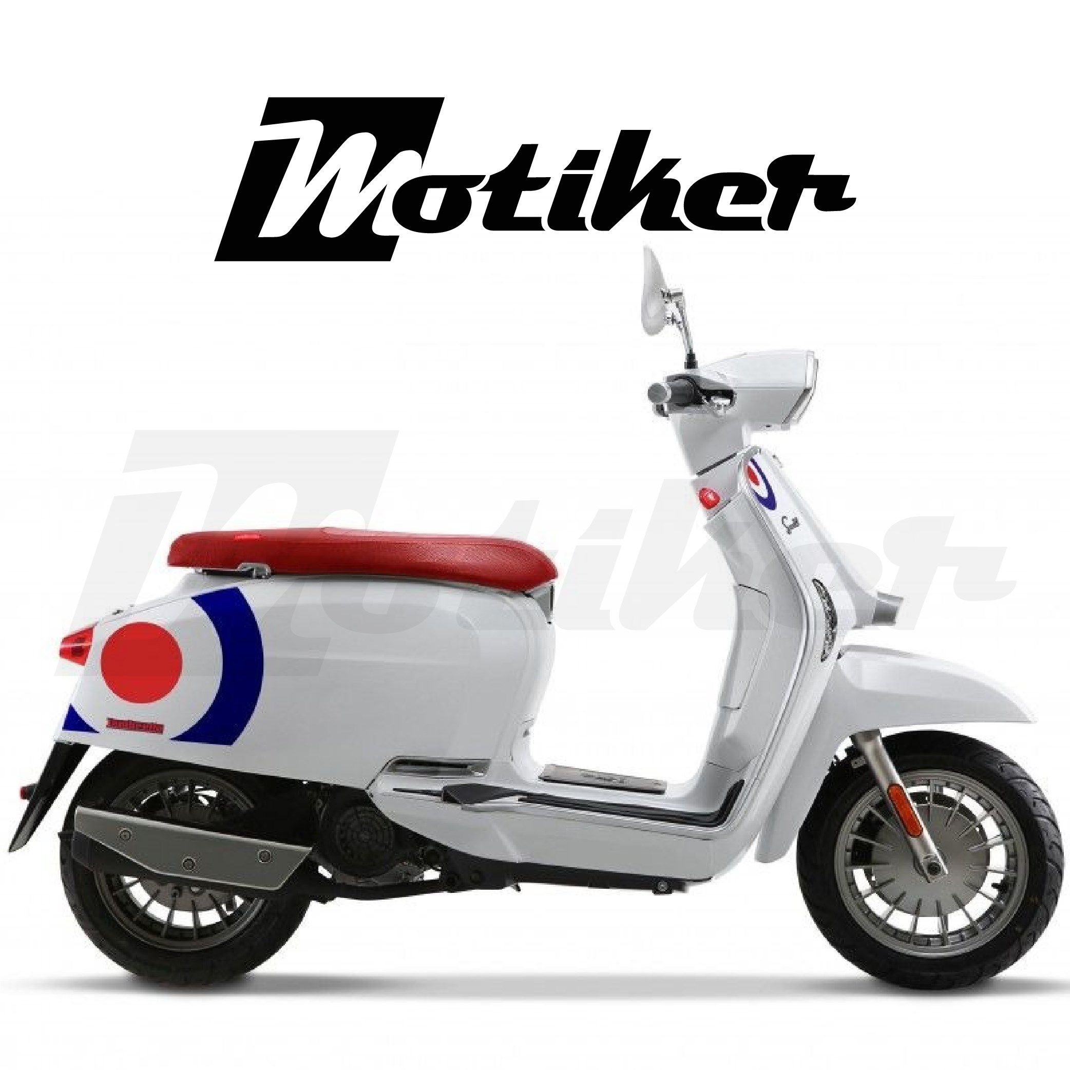 Lambretta 200 Arka Grenaj Mavi Kırmızı Tasarımlı  Sticker Etiket Modeli 