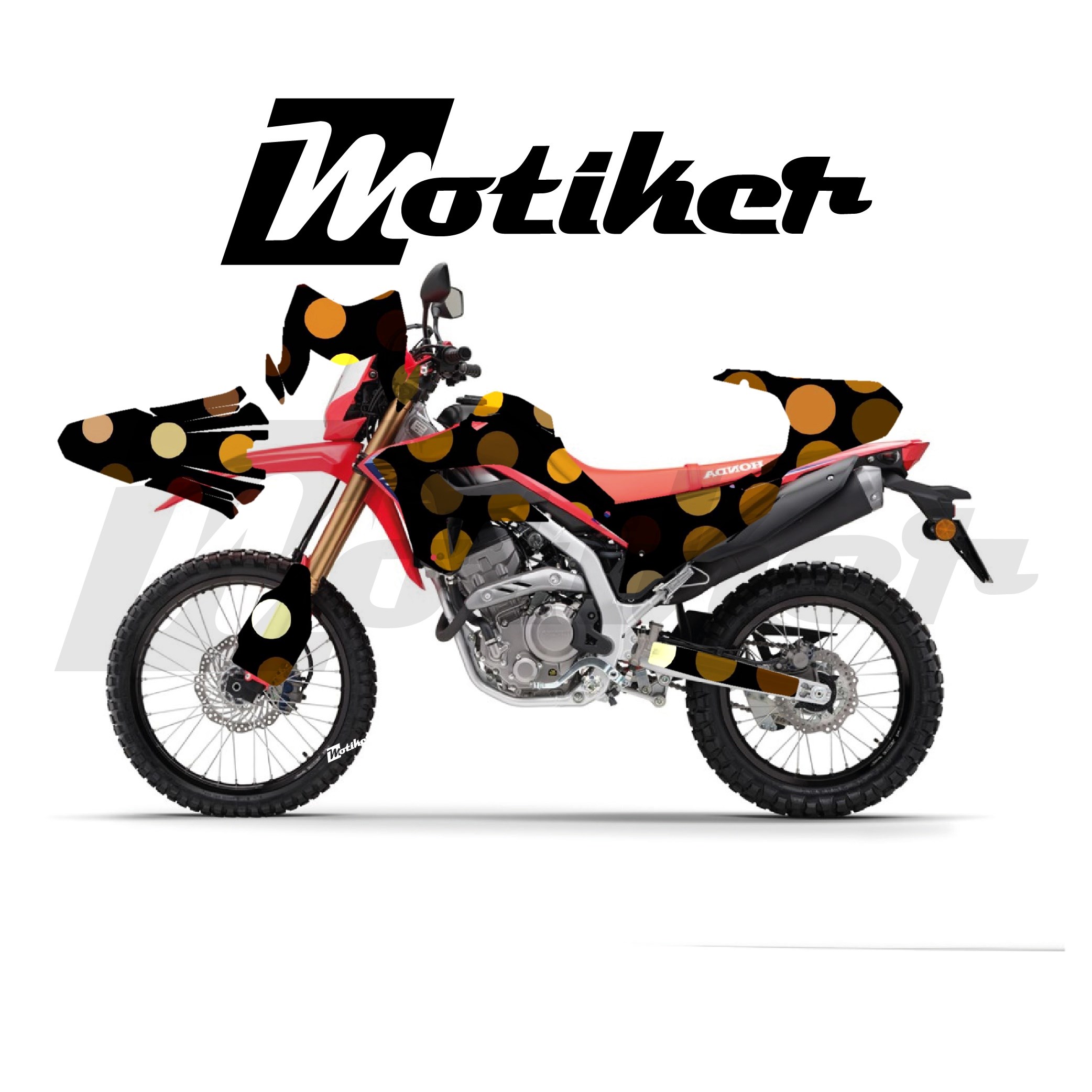 Honda CRF250L Parçalı Kaplama Sticker Etiket Modeli Altın Noktalar Desen 15 (MTK9376)