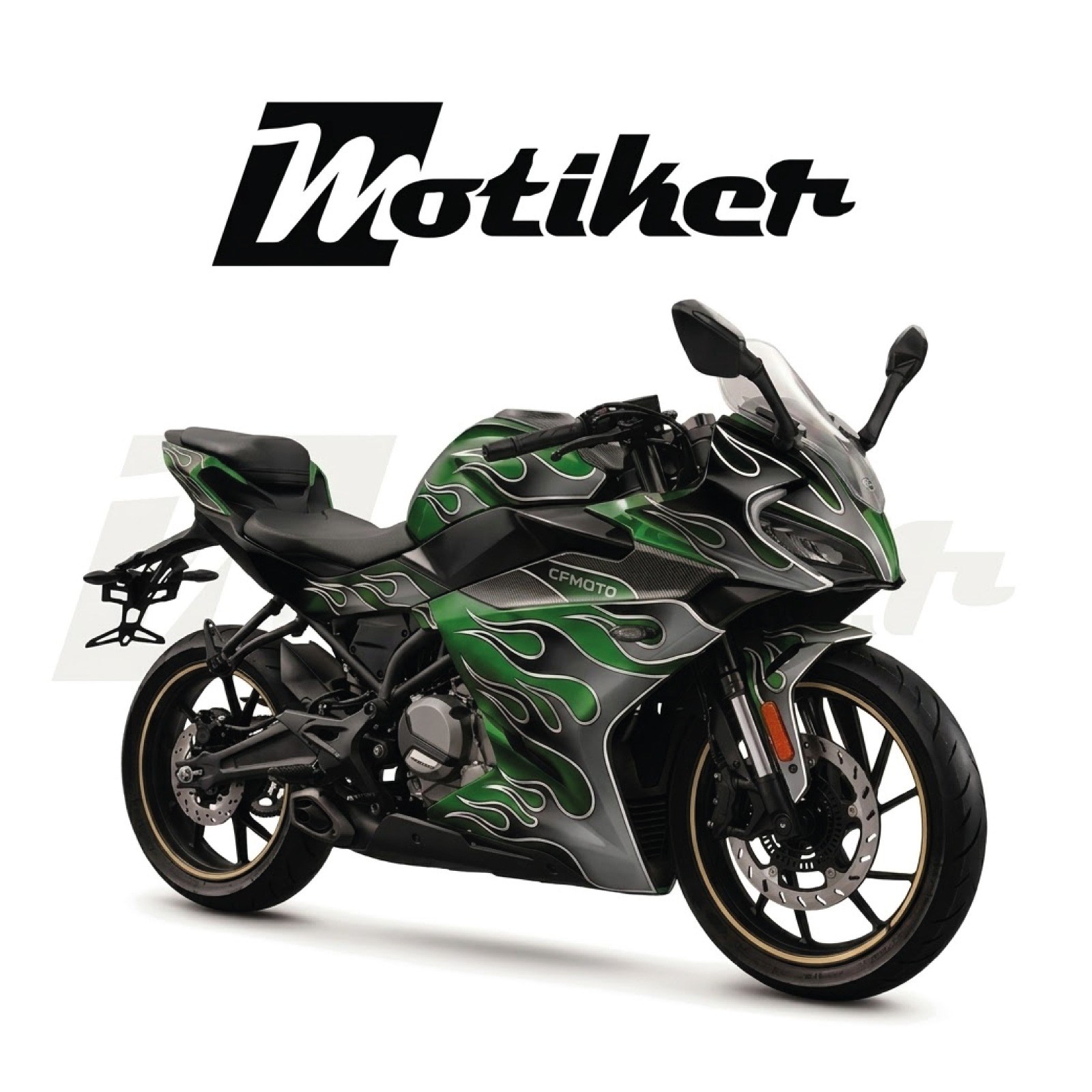 CF MOTO 250SR Alev Desen Tasarımı Sticker Etiket Modeli