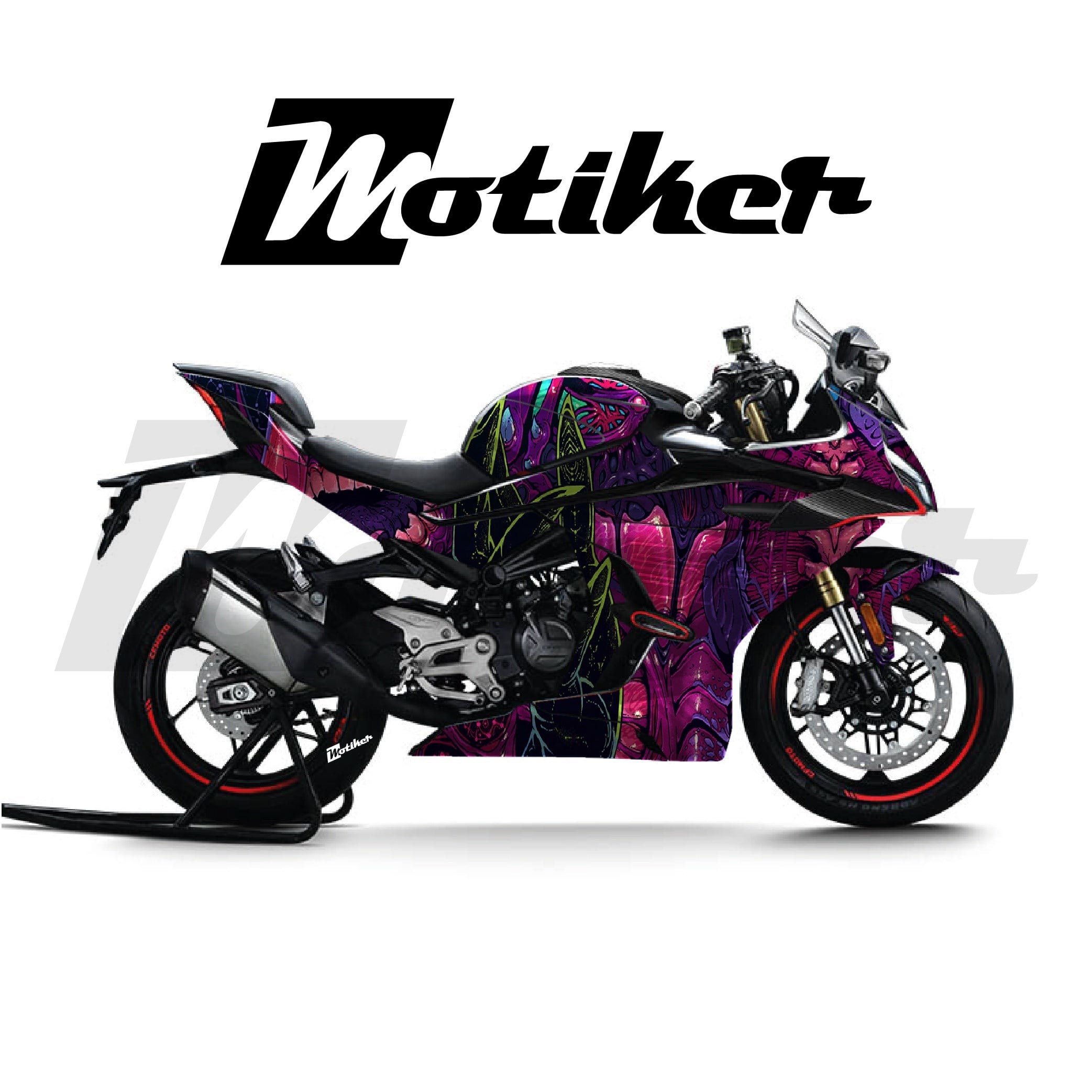 CF MOTO 450SR Parçalı Kaplama Sticker Etiket Modeli Yaratık Desen 8 (MTK9369)