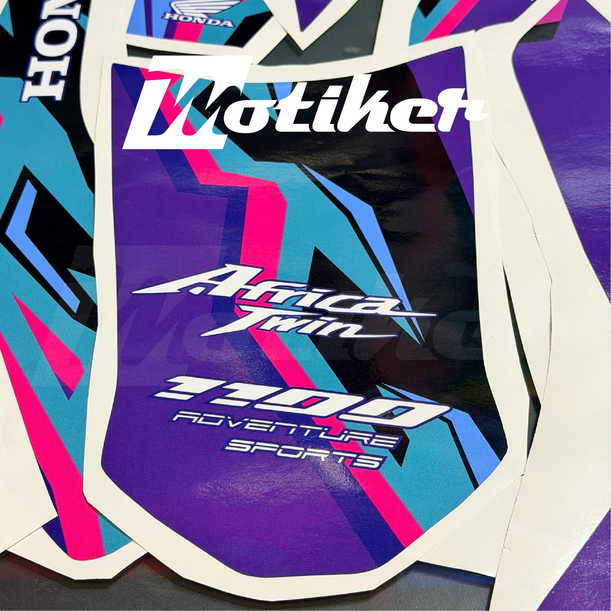 HONDA AFRICA TWIN CRF 1100 L 2020-2023 Adventure Sporte Camouflage Parçalı Kaplama Sticker Etiket Modeli Mavi Pembe Mor