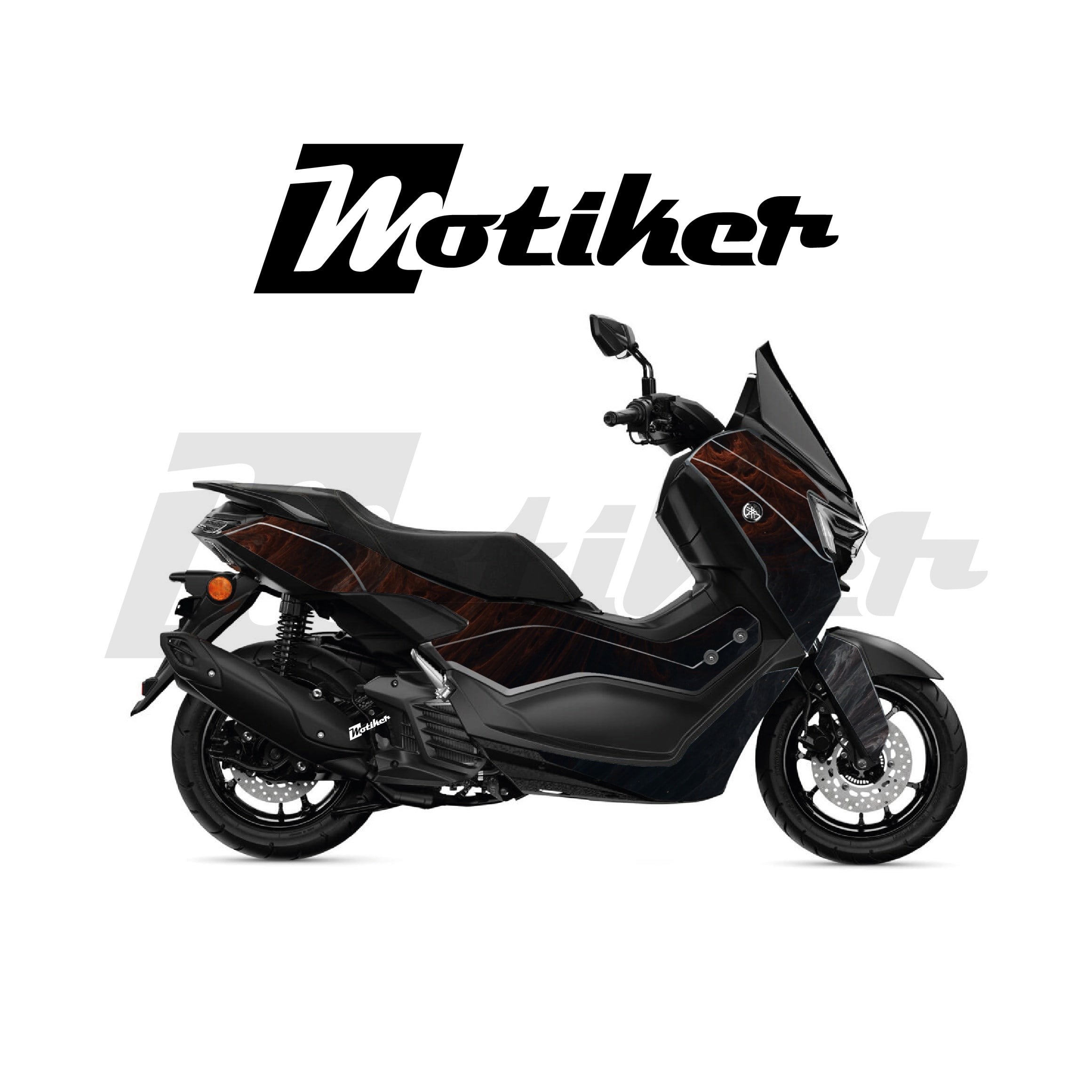 Yamaha NMAX 2025 Parçalı Kaplama Sticker Etiket Modeli Soyut Alev Desen 16 (MTK9377)