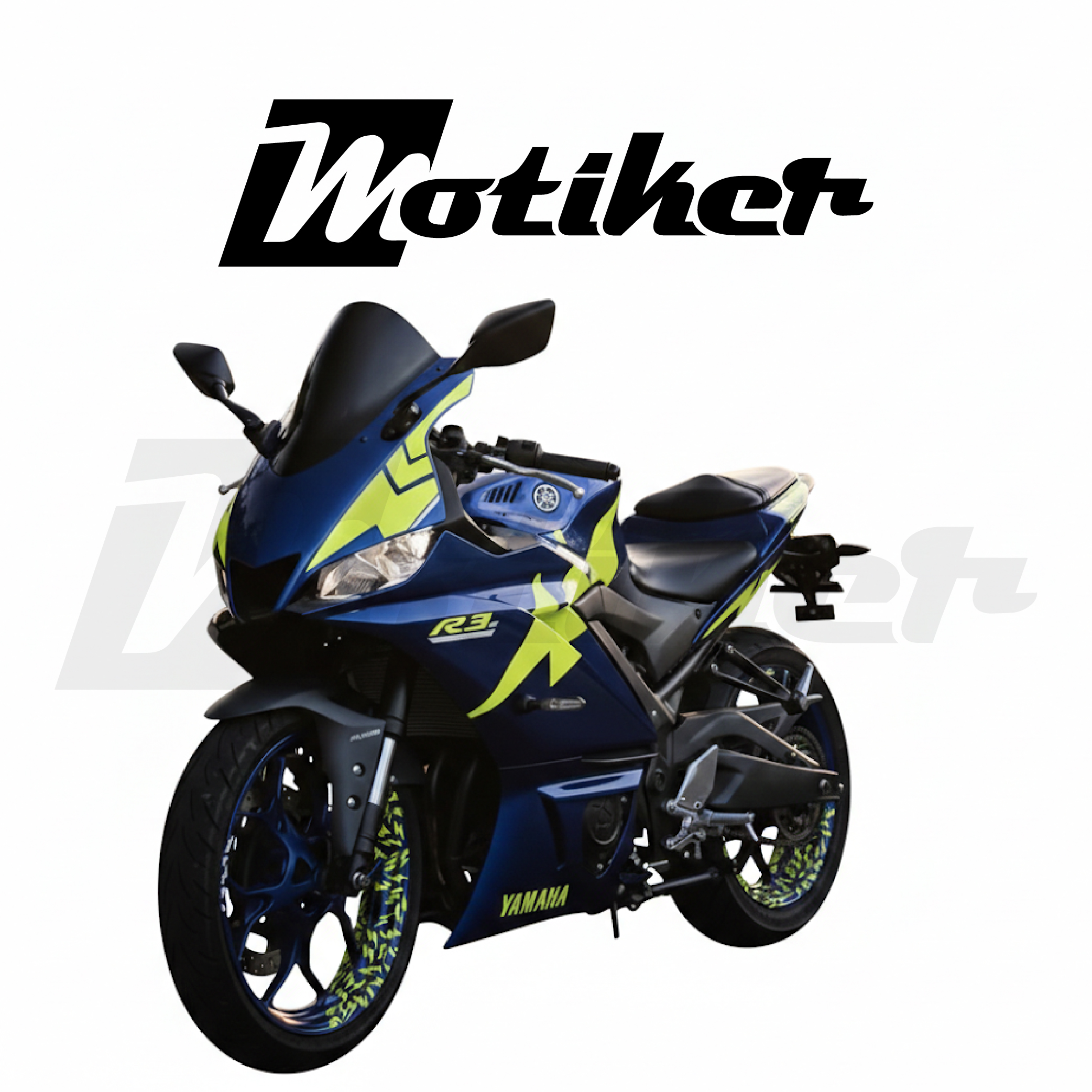 Yamaha YZF R3-R25 2025-2026 Model Lacivert Sarı Tasarımı Sticker Etiket Modeli