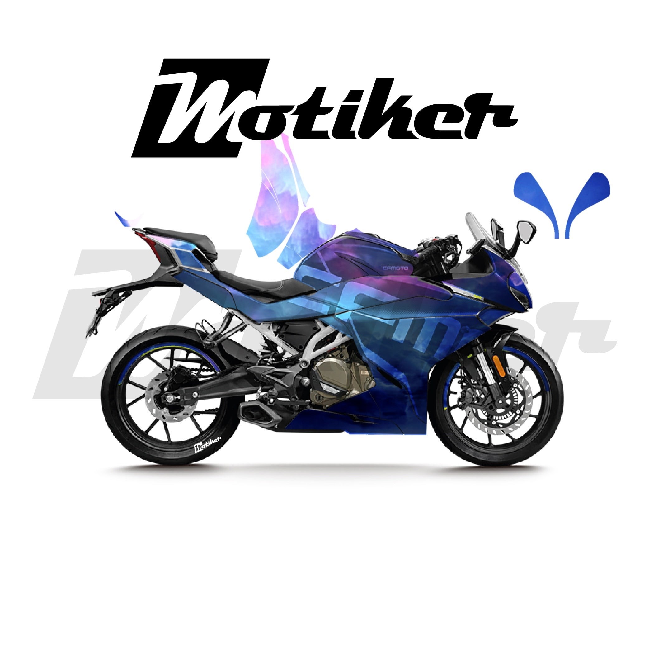 CFMOTO 250SR Parçalı Kaplama Sticker Etiket Modeli Bulutsu Desen 13 (MTK9374)