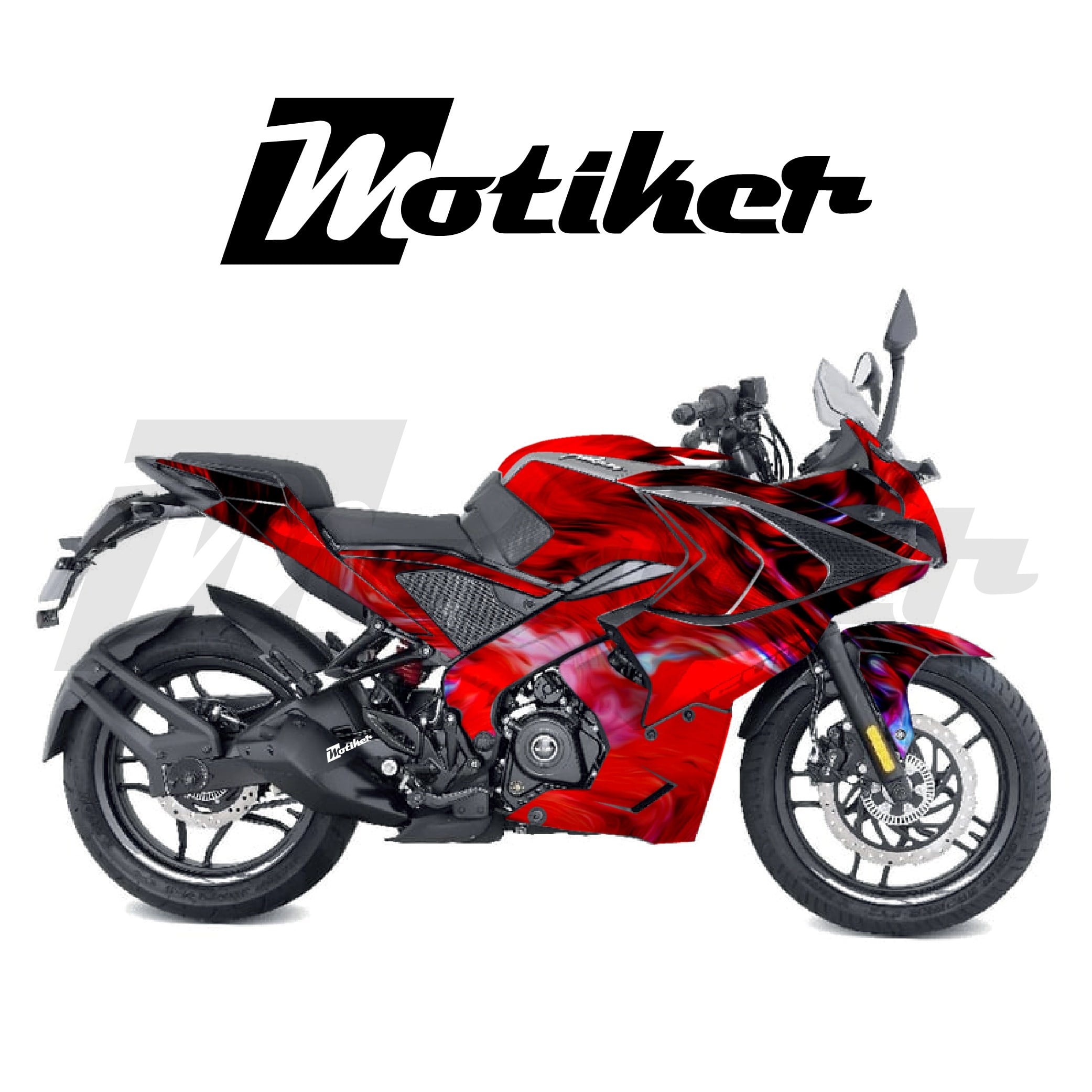 Bajaj RS200 Parçalı Kaplama Sticker Etiket Modeli Akışkan Doku Desen 7 (MTK9368)