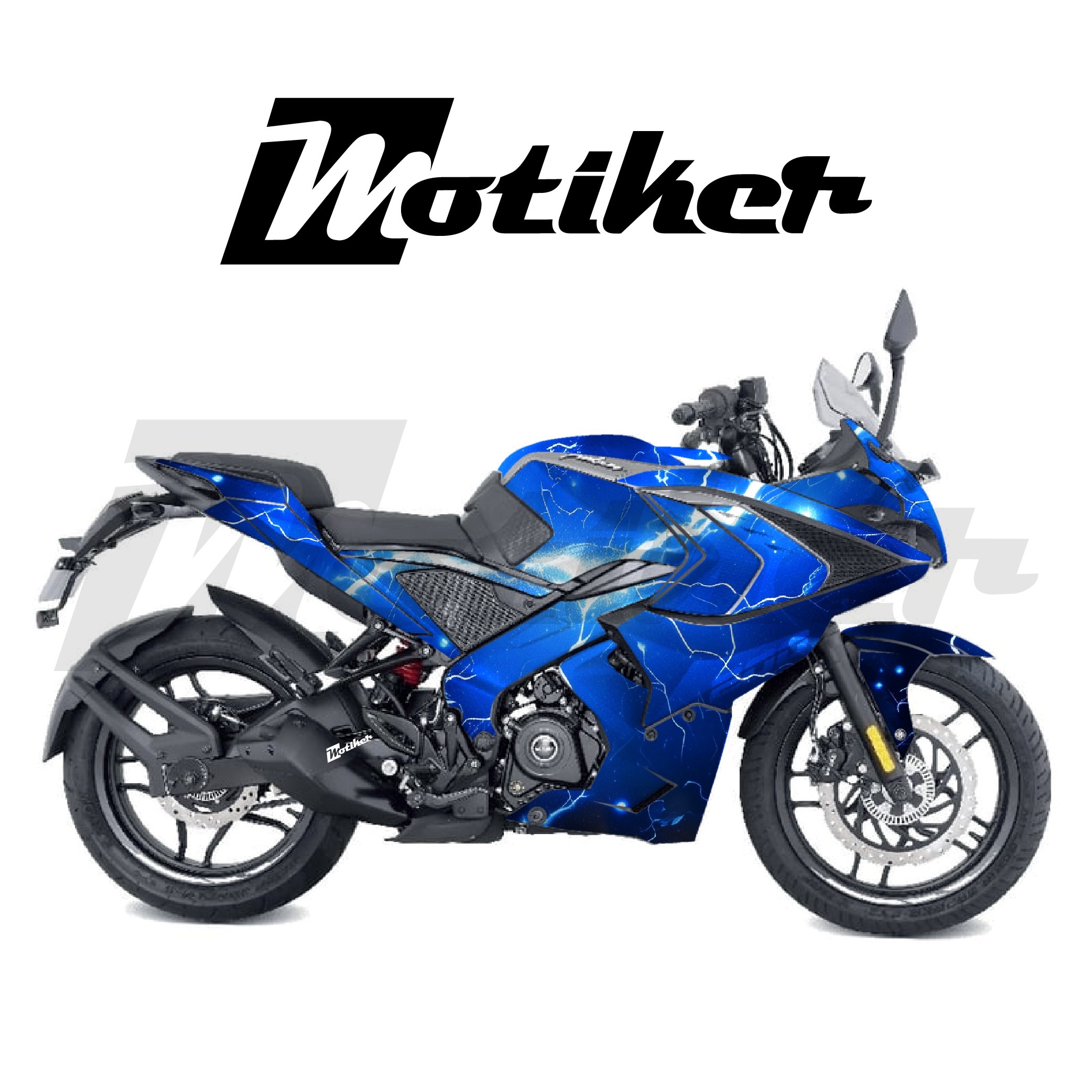 Bajaj RS200 Parçalı Kaplama Sticker Etiket Modeli Yıldırım Desen 2 (MTK9363)