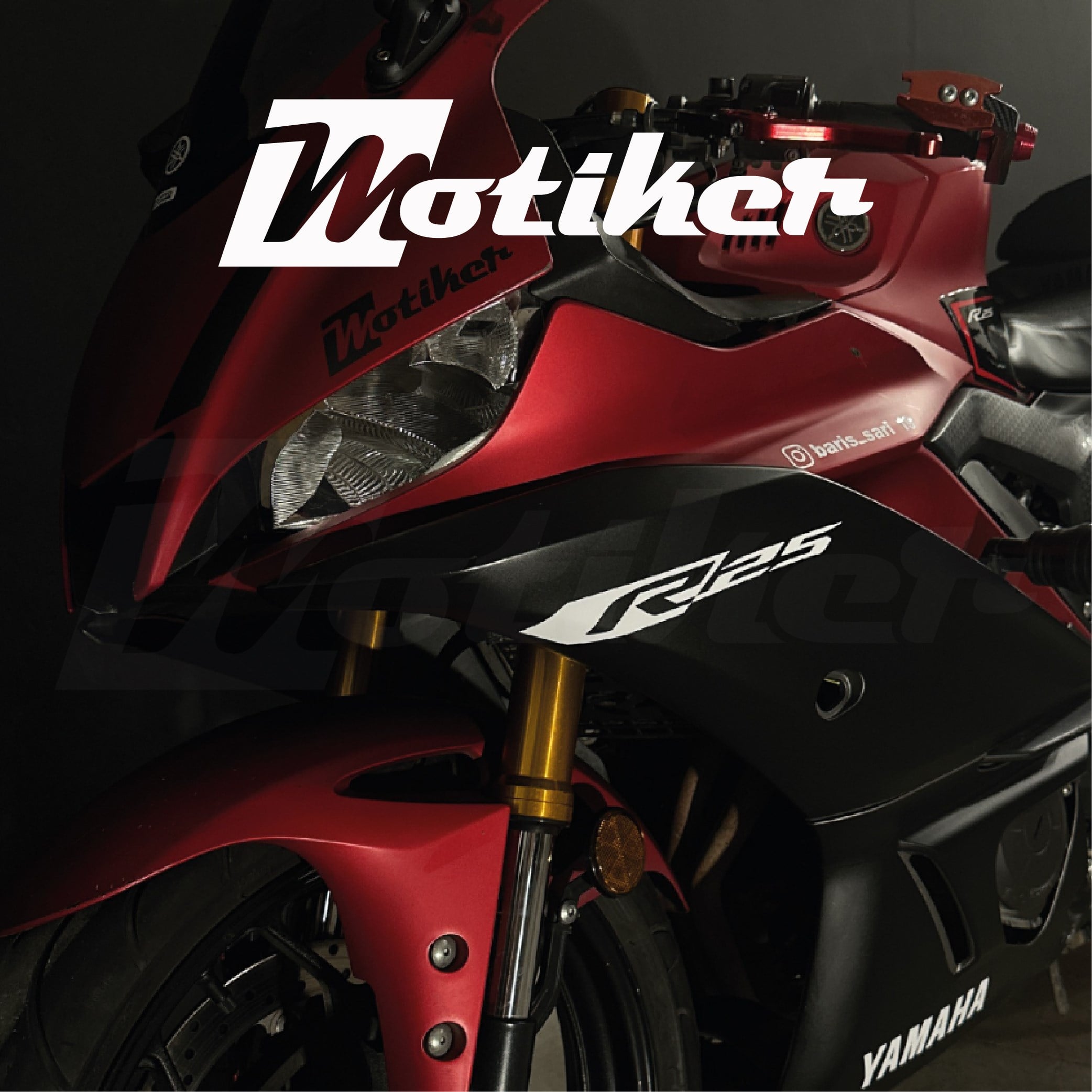 Yamaha YZF R25 2019-2024 Model Yan Grenaj Sağ Sol Beyaz Sticker Tasarım Etiket Modeli
