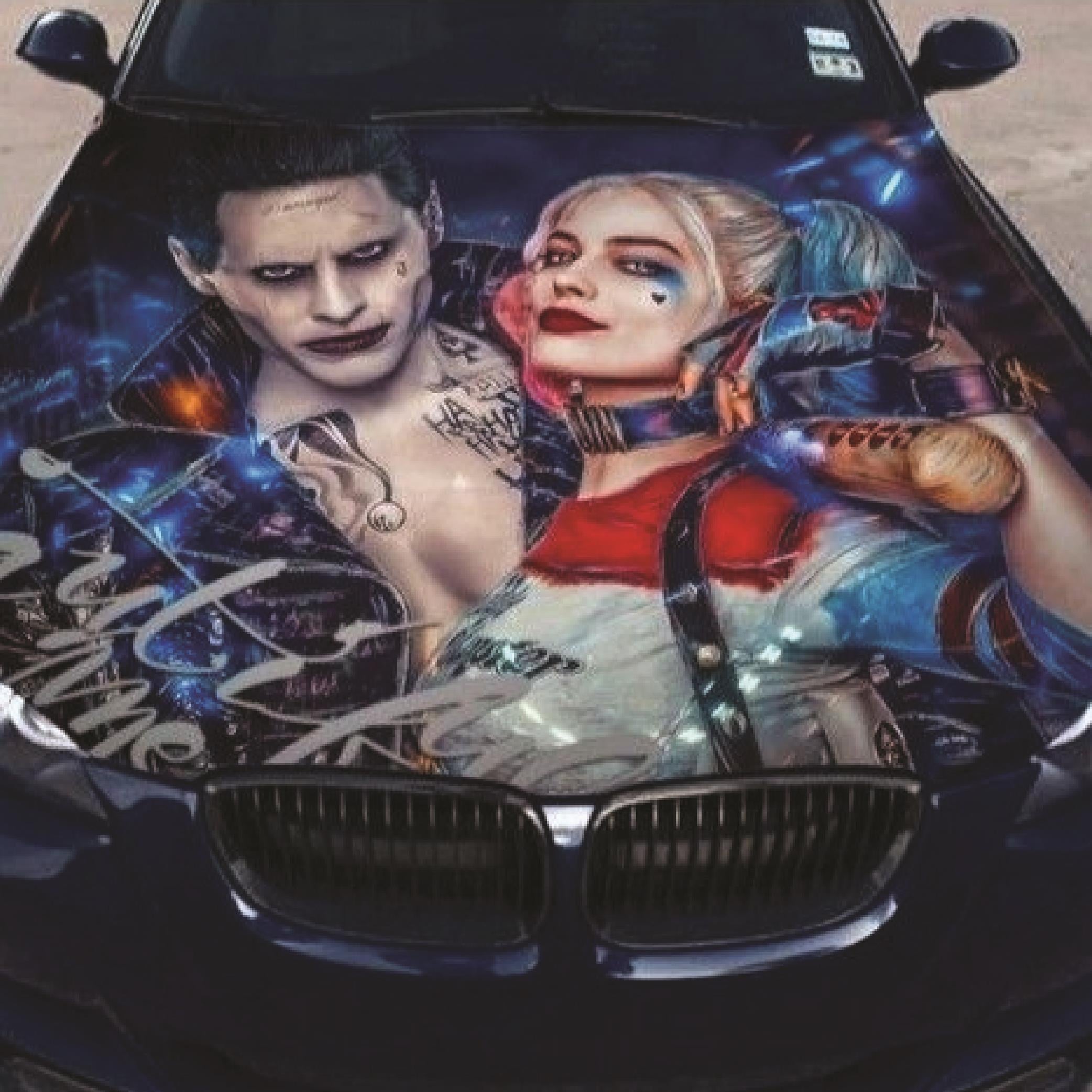  Tüm Araçlara Uyumlu Joker Ve Harley Quinn Sticker Kaplama 