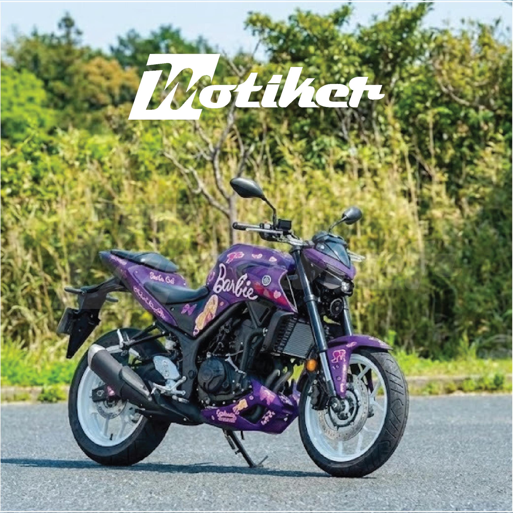 Yamaha MT-25 Mor Barbie Tasarım Sticker Etiket Modeli