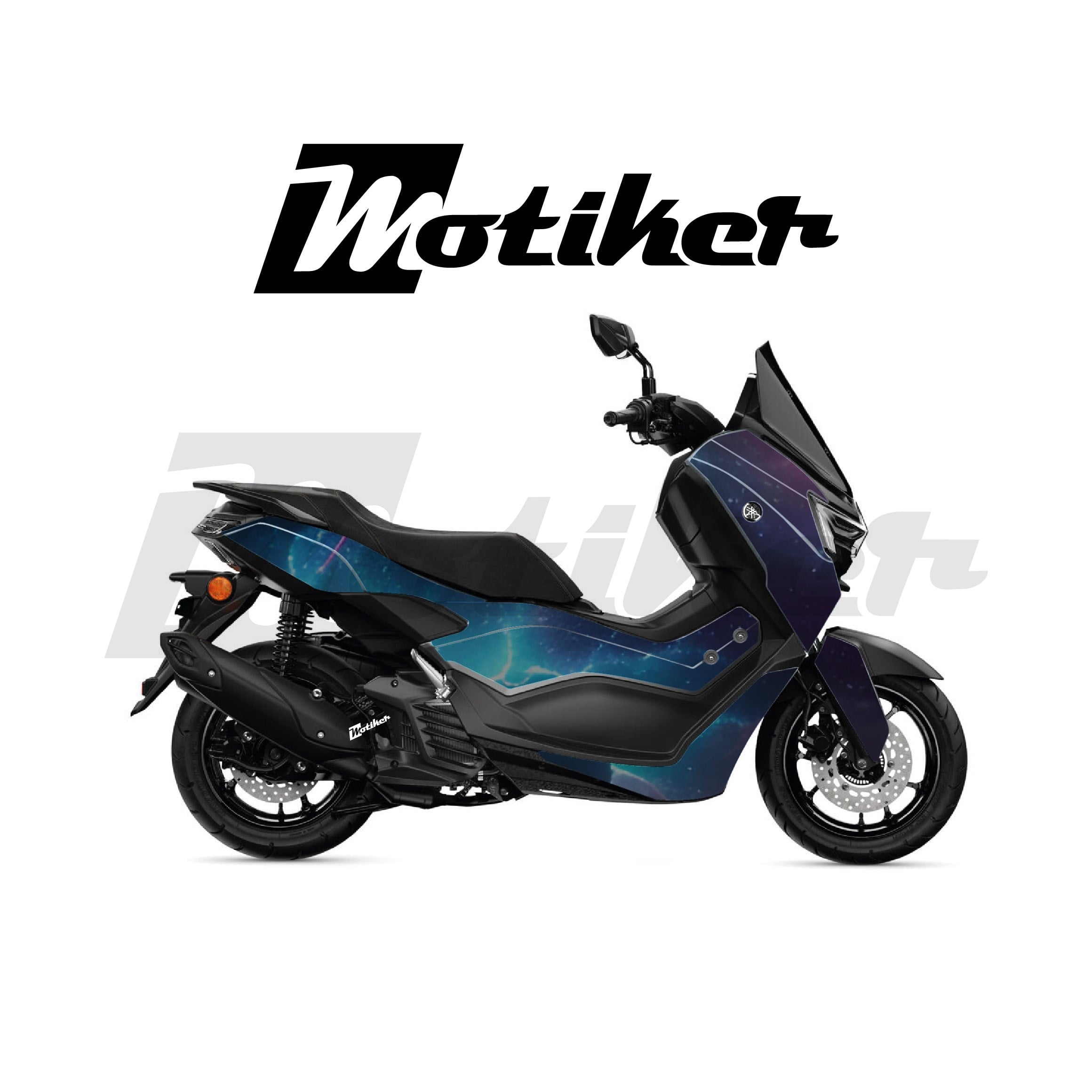 Yamaha NMAX 2025 Parçalı Kaplama Sticker Etiket Modeli Renkli Galaksi Desen 19 (MTK9380)