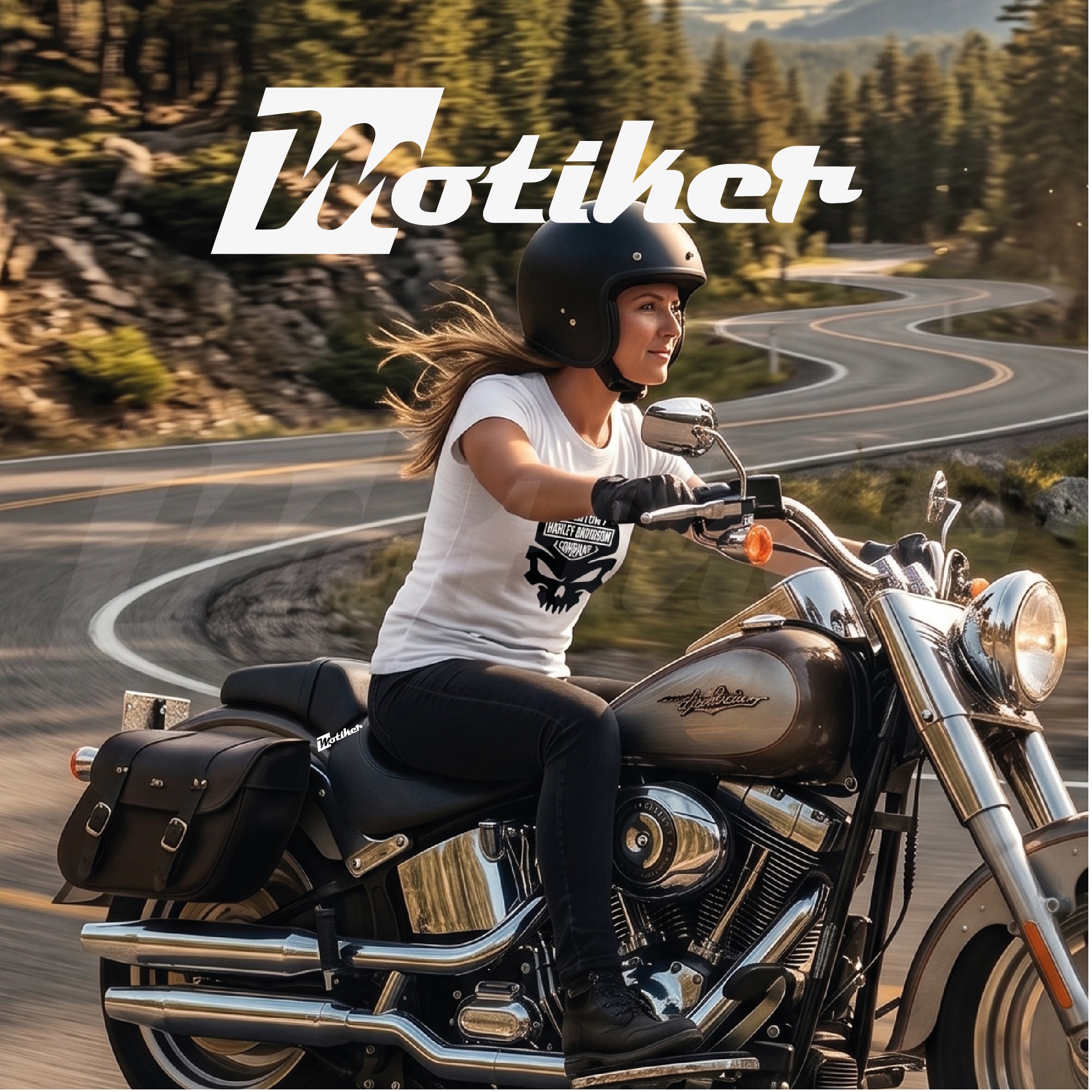 Harley Kurukafa Motorcu T-Shirt Modeli Beyaz