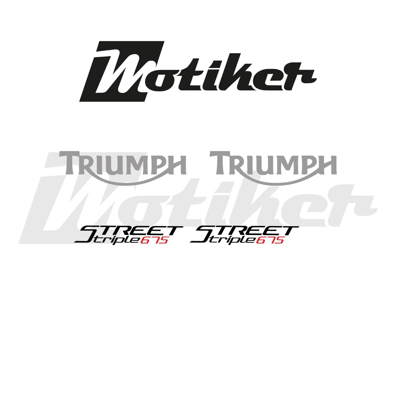 Trıumph Streettriple 675 Orjinal Tasarım Arka Kuyruk ve Depo Üstü Yazıları sticker Etiket Modeli