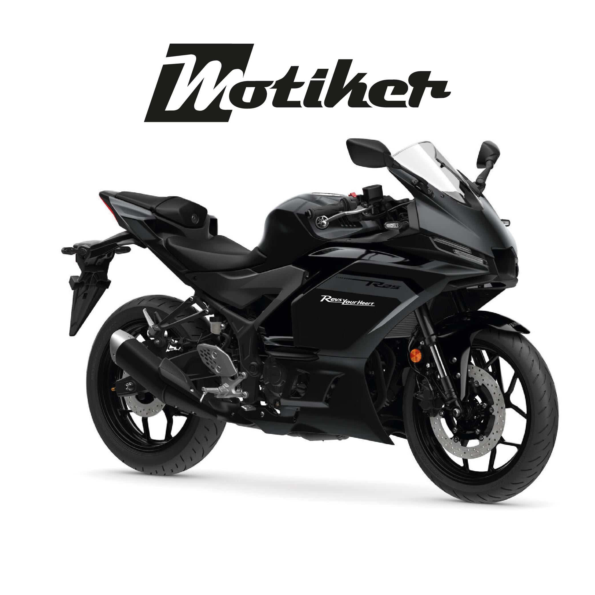 Yamaha YZF-R25 2025-2026 Revs Your Heart Parlak Beyaz Sticker Etiket Modeli