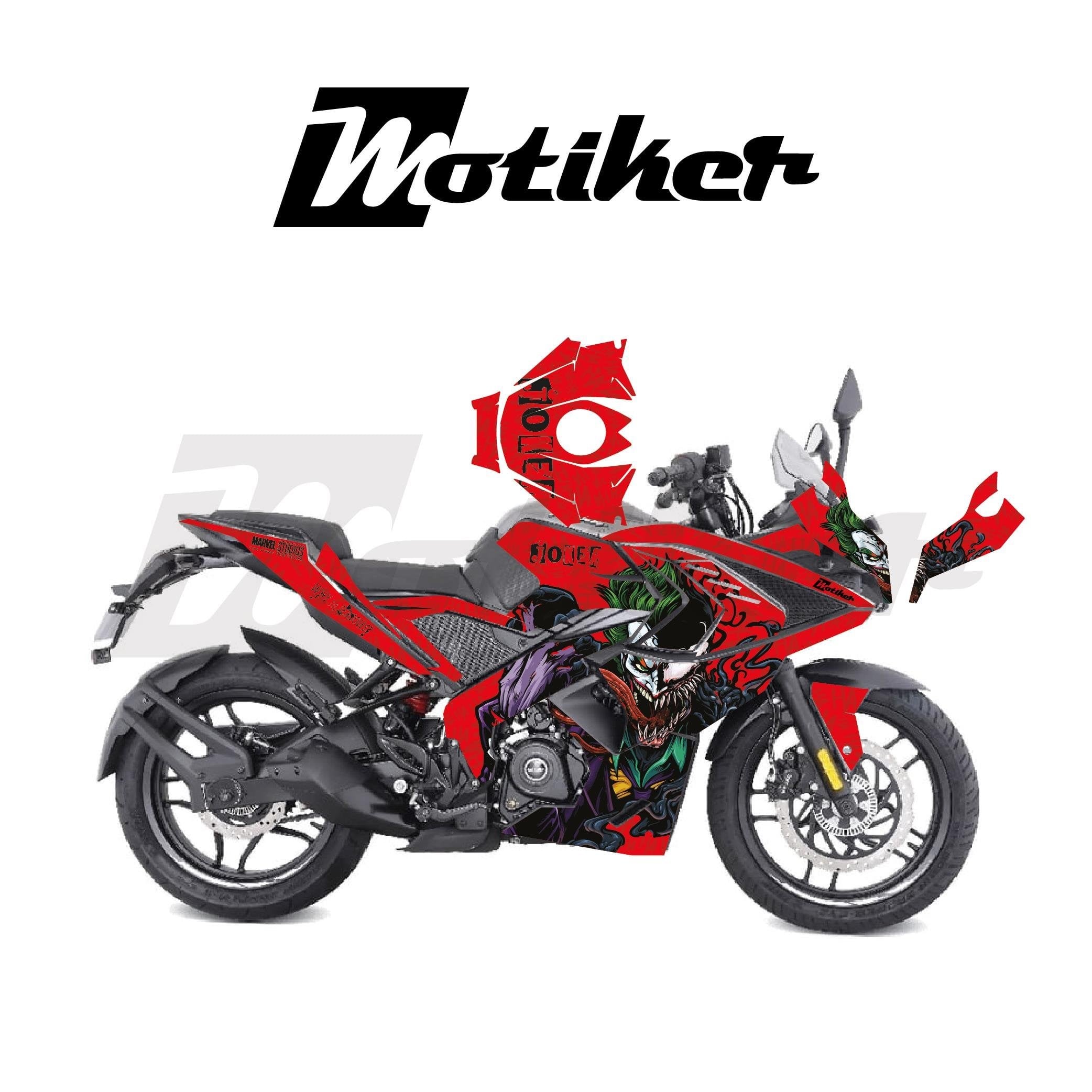Bajaj RS200 Sticker Joker Model Parçalı Motosiklet Kaplama Sticker Etiket Modelleri