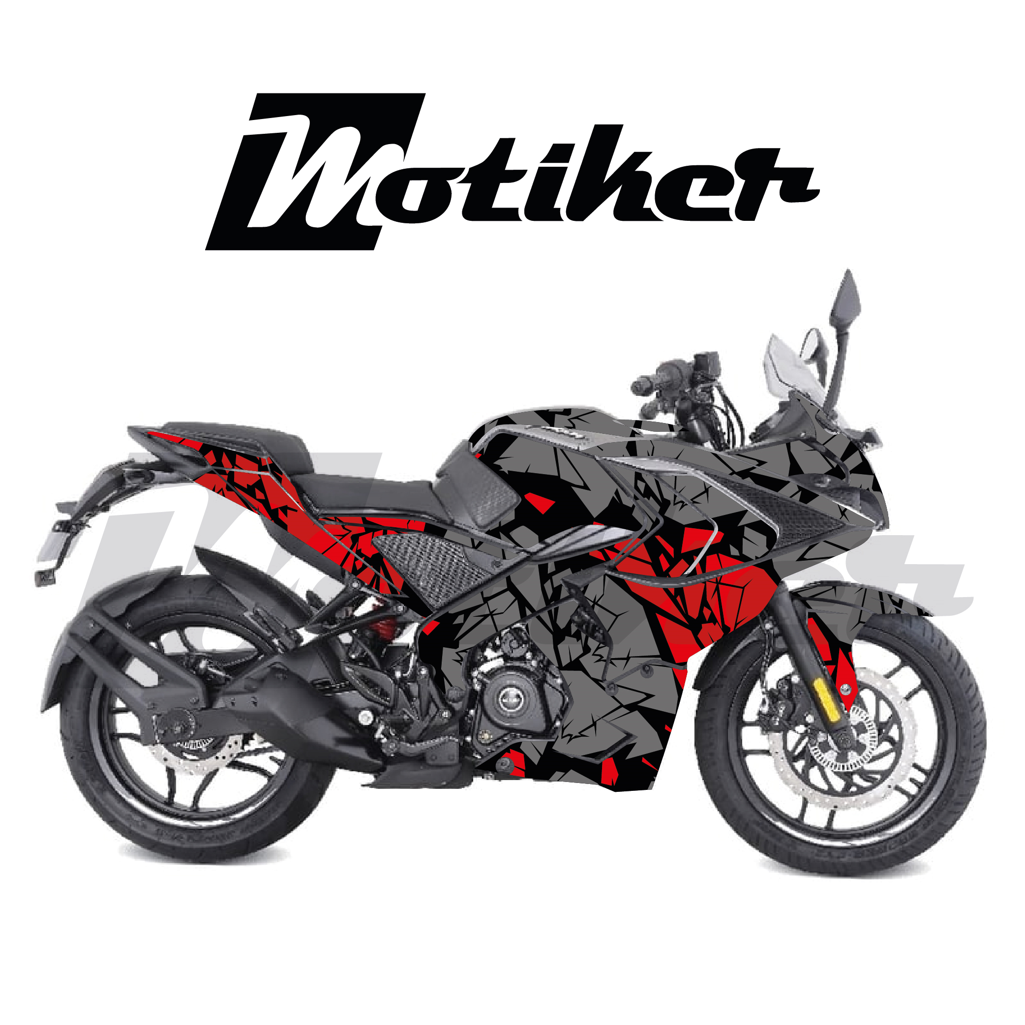 Bajaj Pulsar RS200 Oni Japan Kırmızı Tasarımı Sticker Etiket Modeli