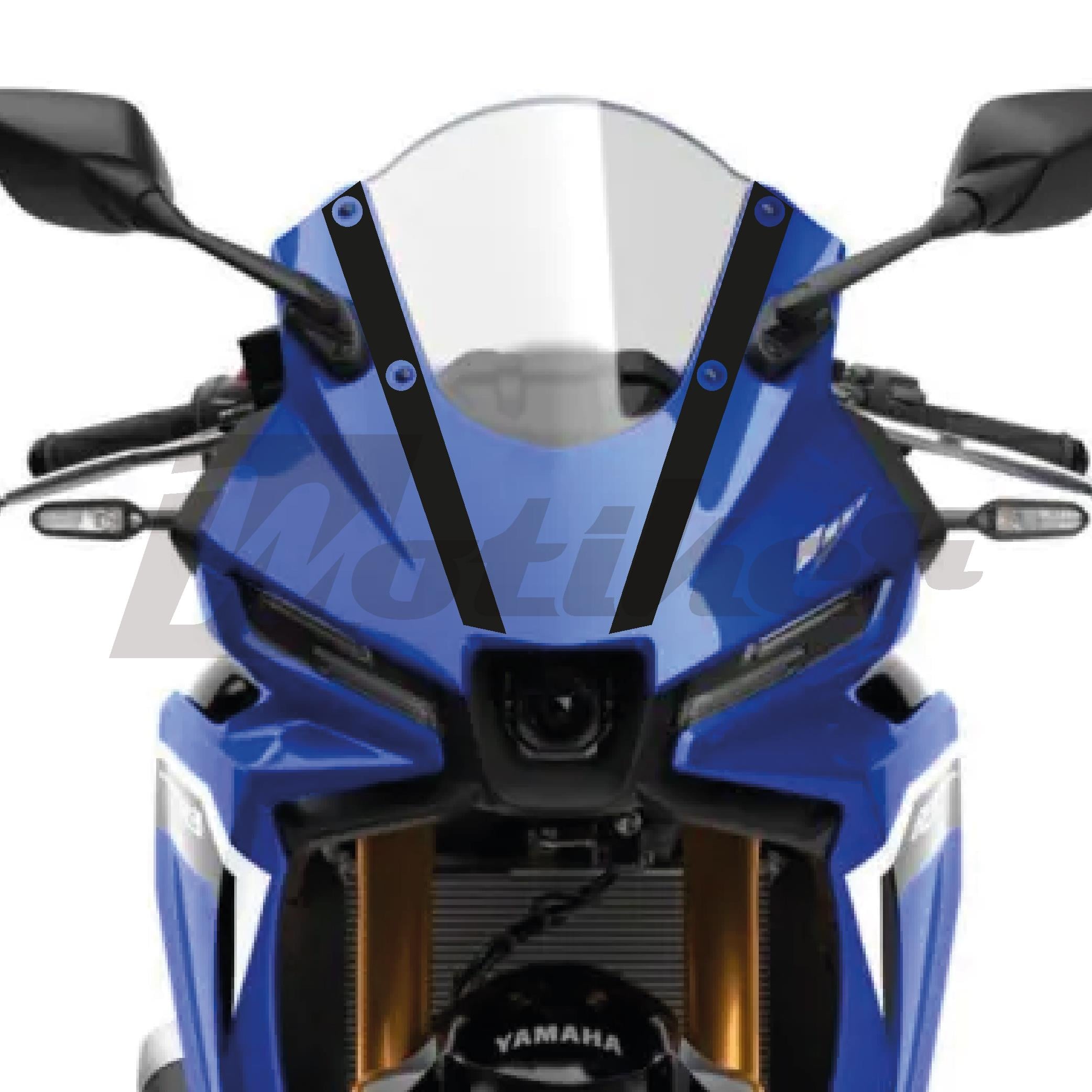 Yamaha YZF-R25 2025-2026 Model Ön Kafa Stıcker Etiket Model 4 Siyah