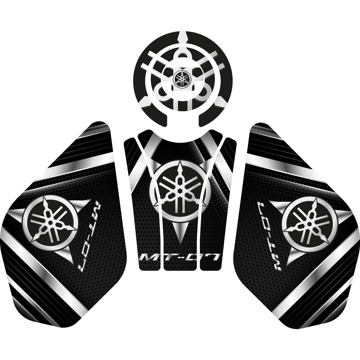 Grippatch Yamaha MT07 (2019) Uyumlu Renkli Tank Pad 8 Parça Set GC13-1