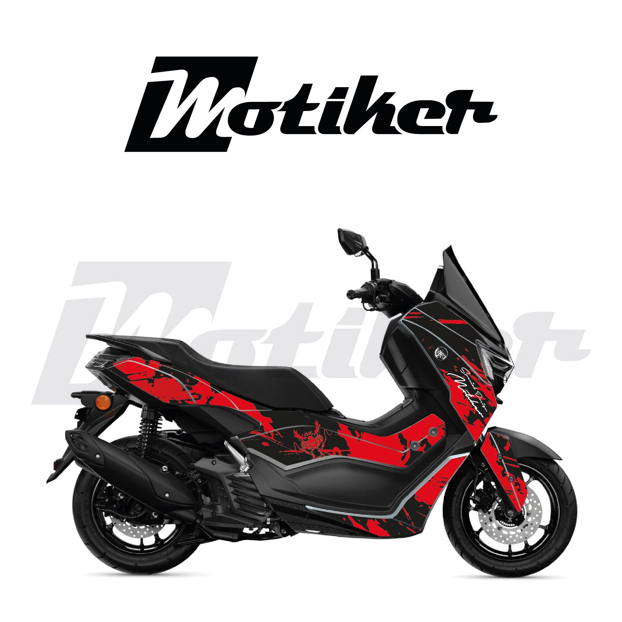 YAMAHA N-MAX Blood Tasarım Parçalı Kaplama Sticker Etiket Modeli