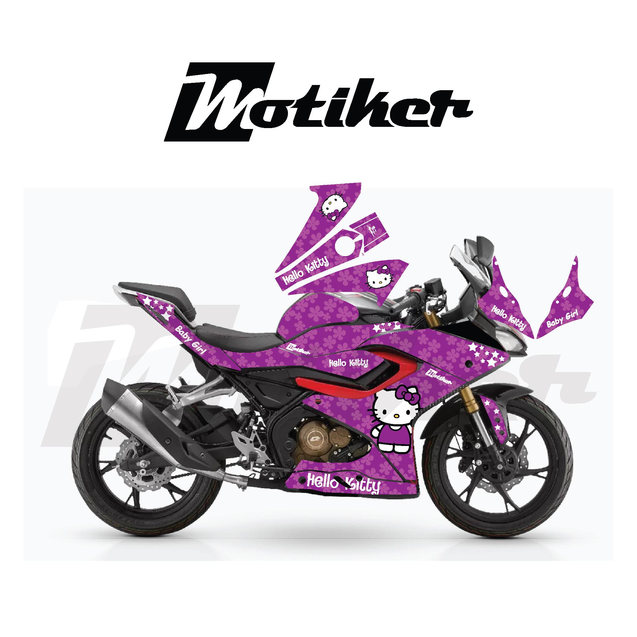 RKS SRK125R Mor Hello Kitty Parçalı Kaplama Tasarımı Sticker Etiket Modeli