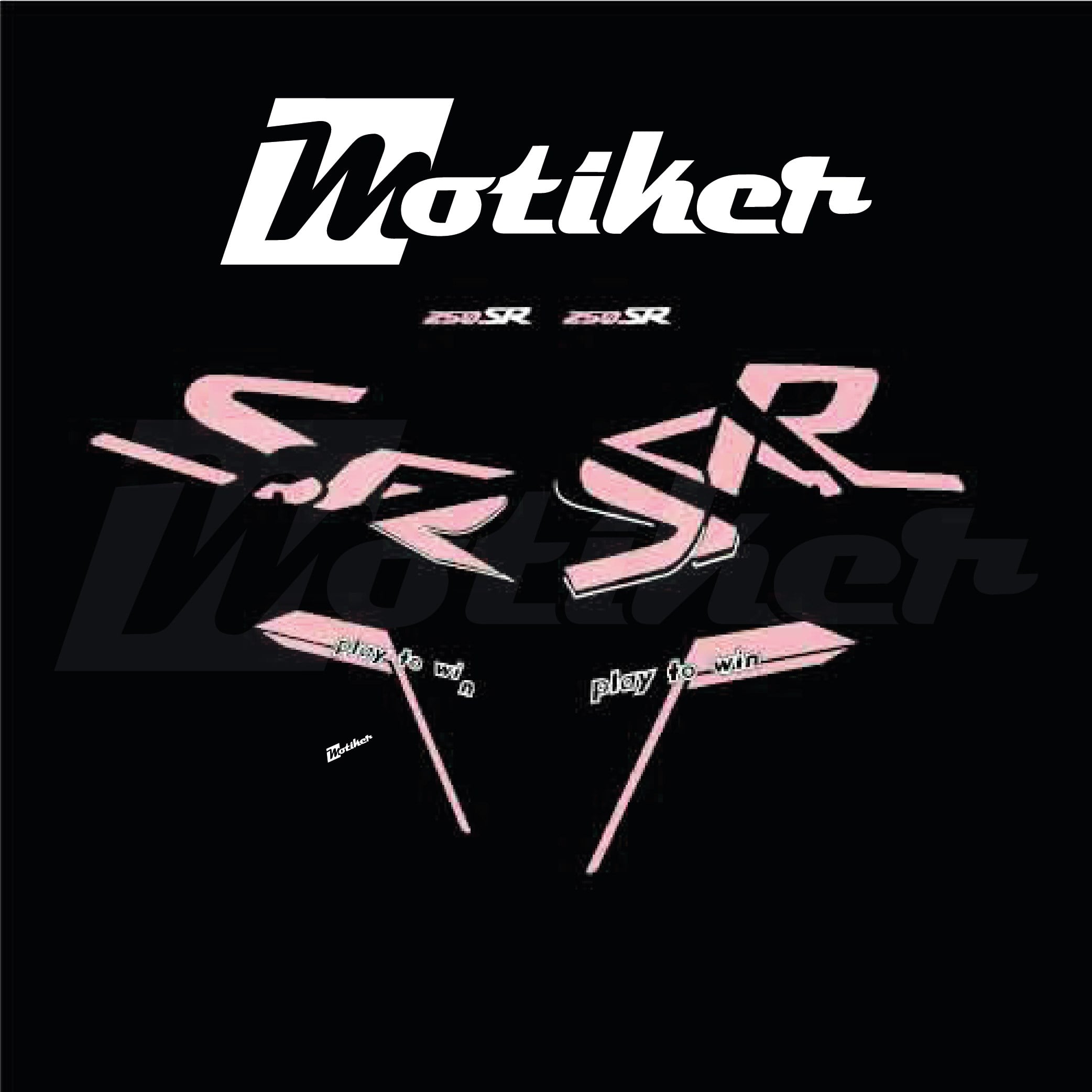 CF MOTO 250SR Pembe Beyaz Renk İki Renk Orjinal Tasarım Sticker Etiket Modeli