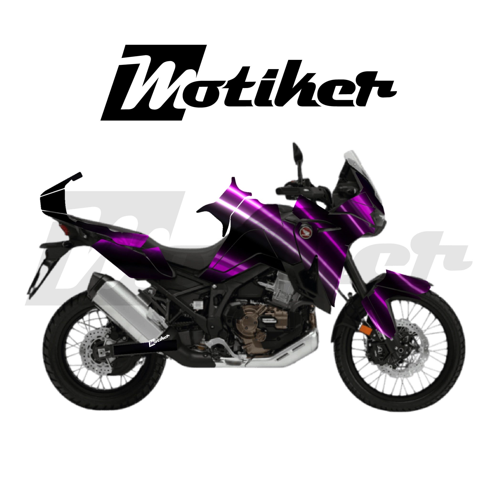 HONDA AFRICA TWIN CRF 1100 L 2020-2023 Parçalı Kaplama Sticker Etiket Modeli Işıklı Dalgalar Desen 24 (MTK9385)