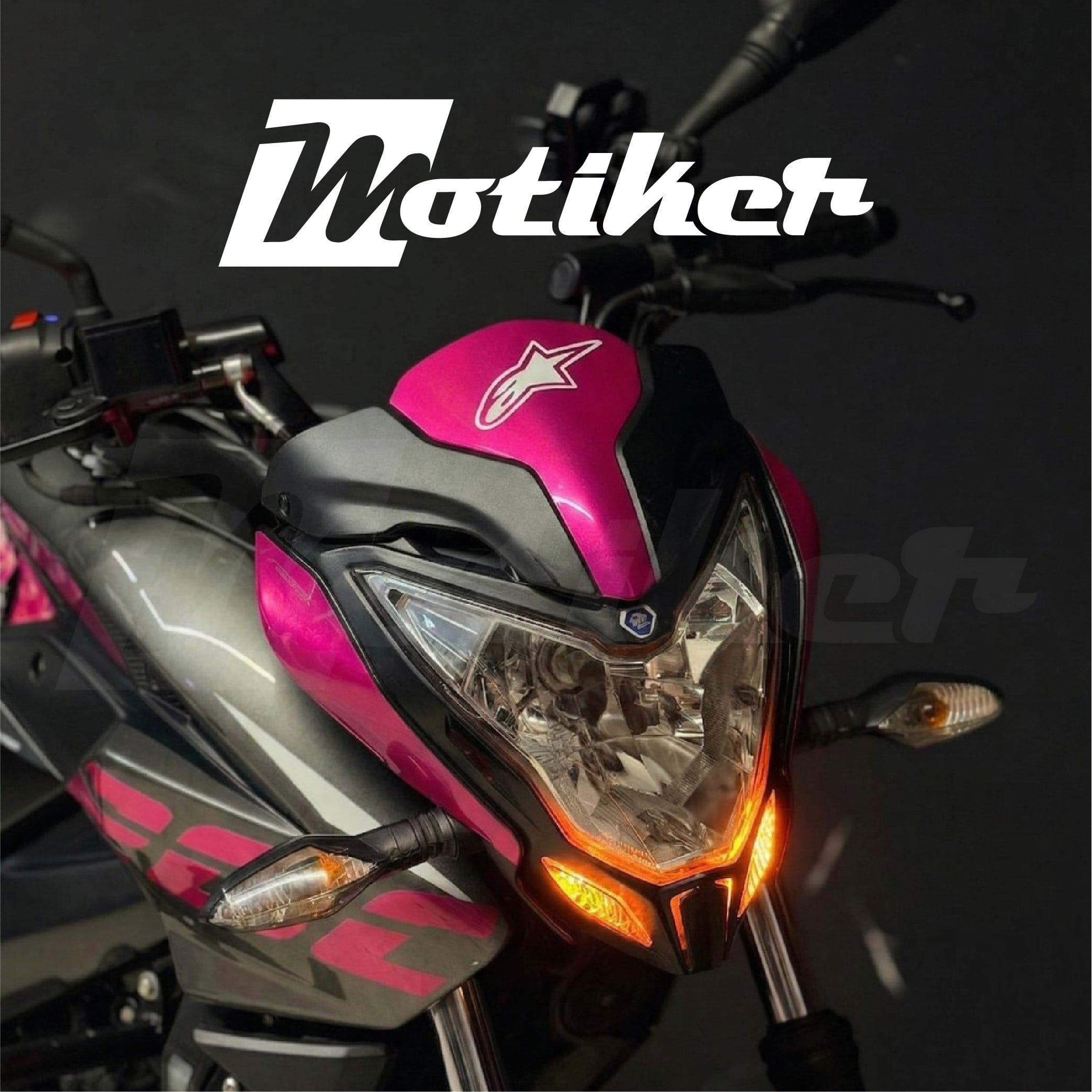 Bajaj Pulsar NS200 Pembe Detay Tasarım Sticker Ettiket Modeli