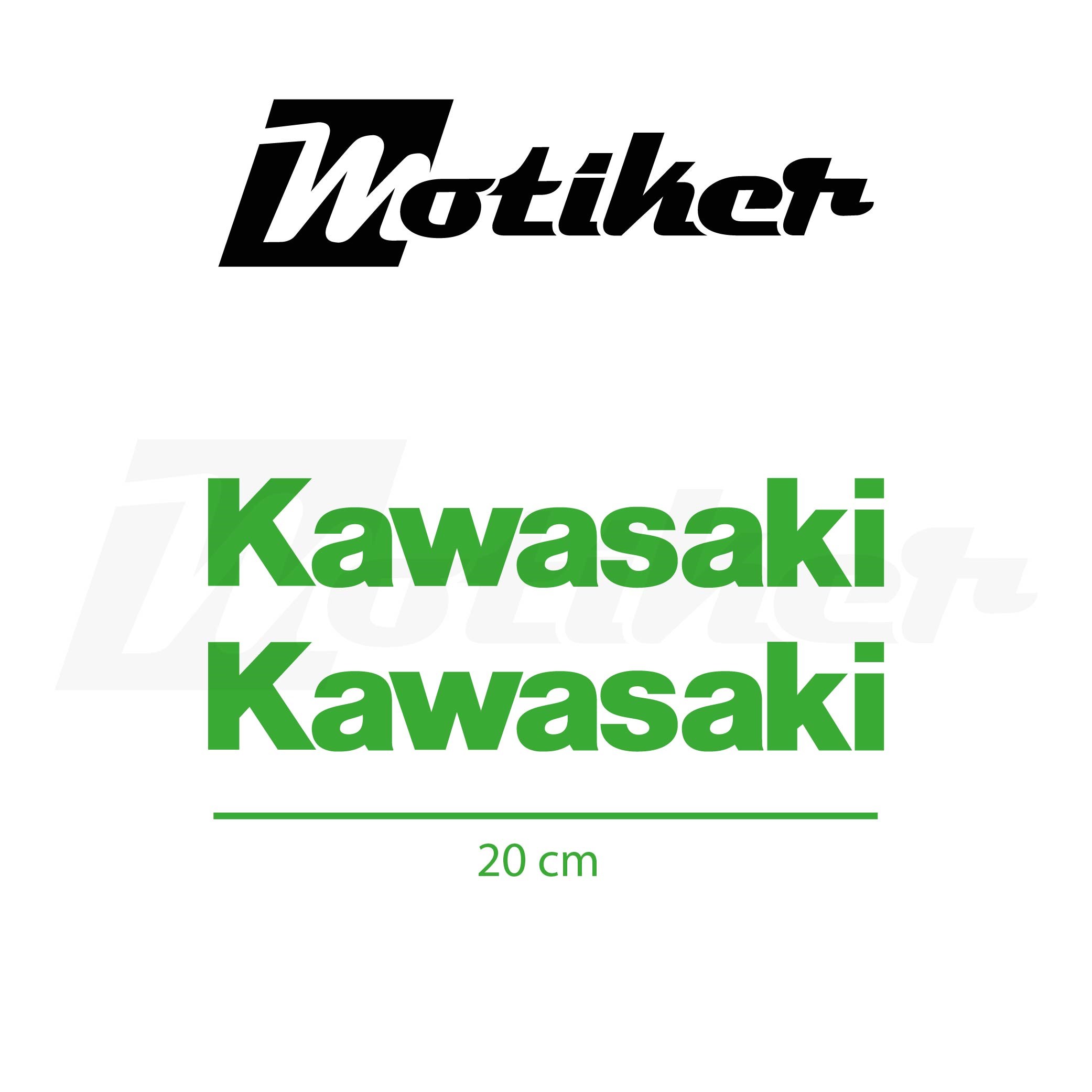 Kawasaki 20 CM Yazı Tasarımı Sticker Etiket Modeli