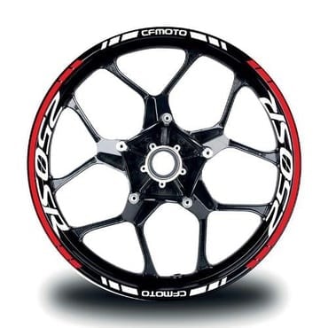CFMOTO 250SR Jant Sticker İç & Dış Takım Etiket Modeli Kırmızı - Beyaz