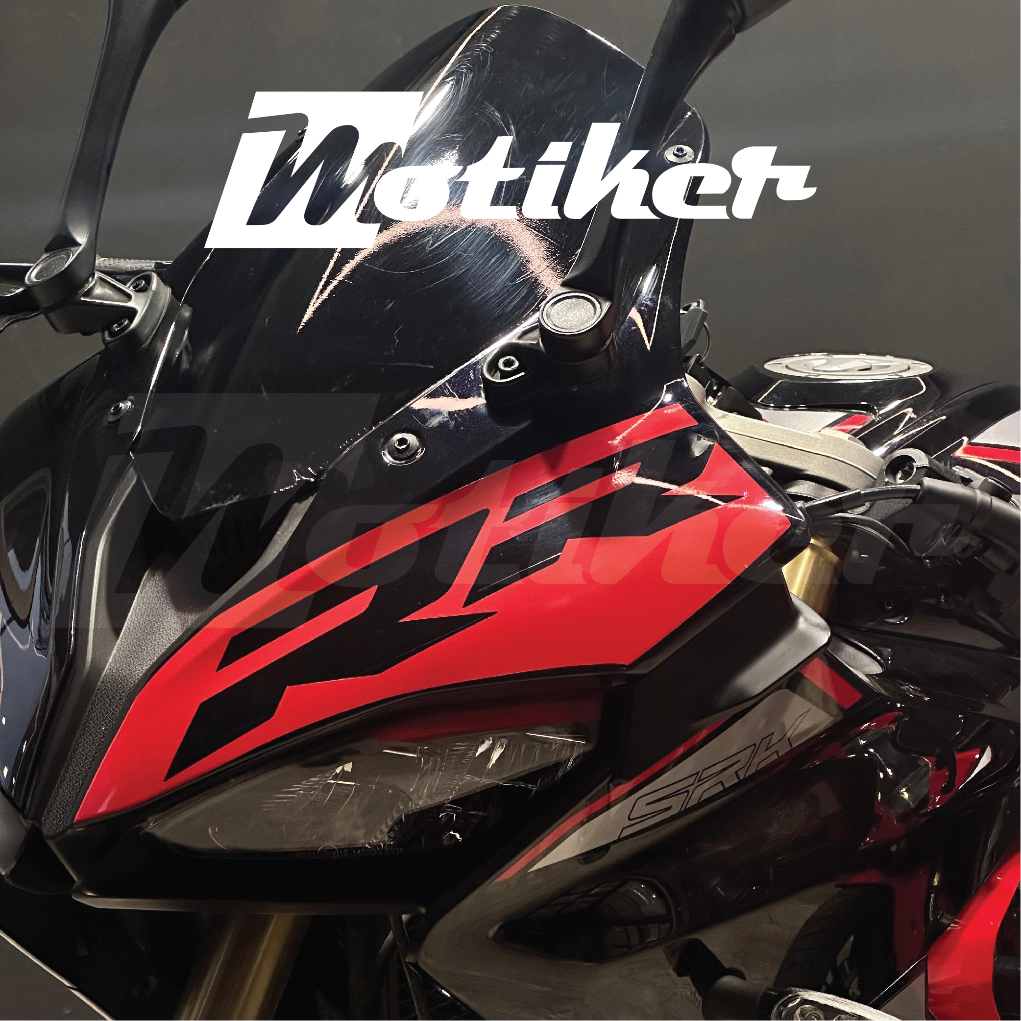 RKS QJ SRK125R Ön Kafa RR Tasarım Kırmızı Sticker Etiket Modeli