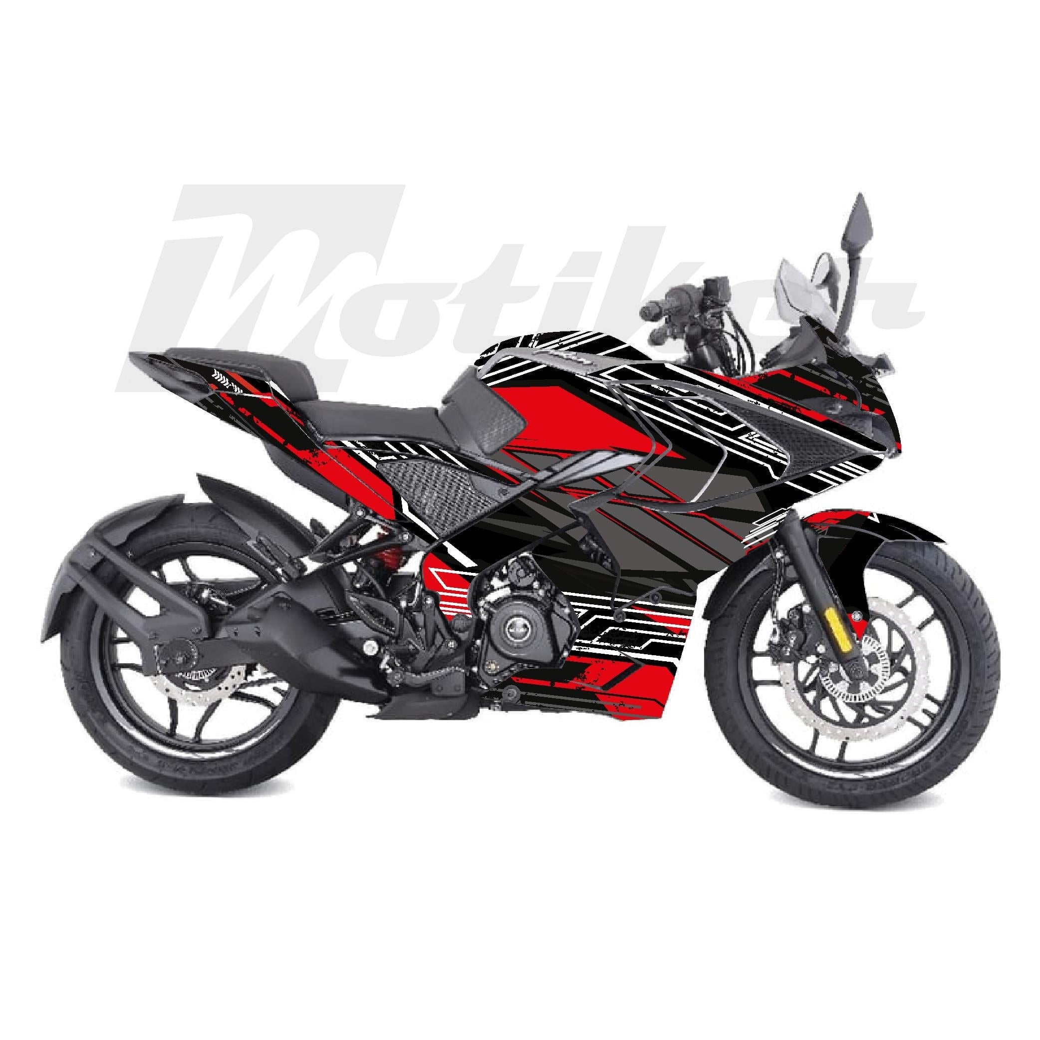 Bajaj RS200 Knight Model Parçalı Motosiklet Kaplama Sticker Etiket Modeli