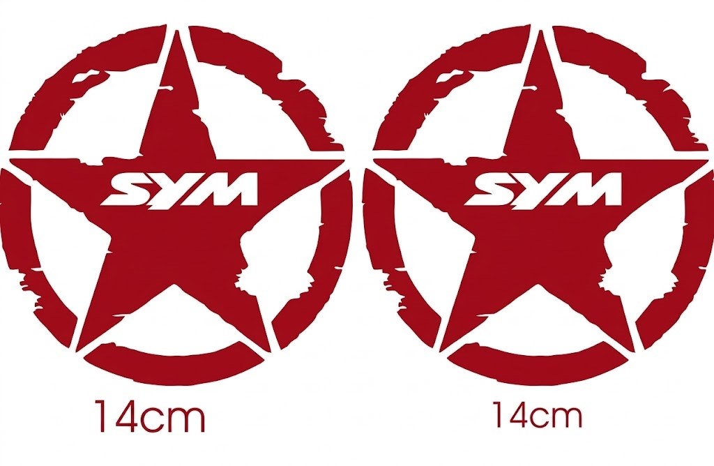 Sym yıldız sticker , Joymax , Joyride , Fiddle Yıldız Tasarımı Sticker Etiket Modeli 