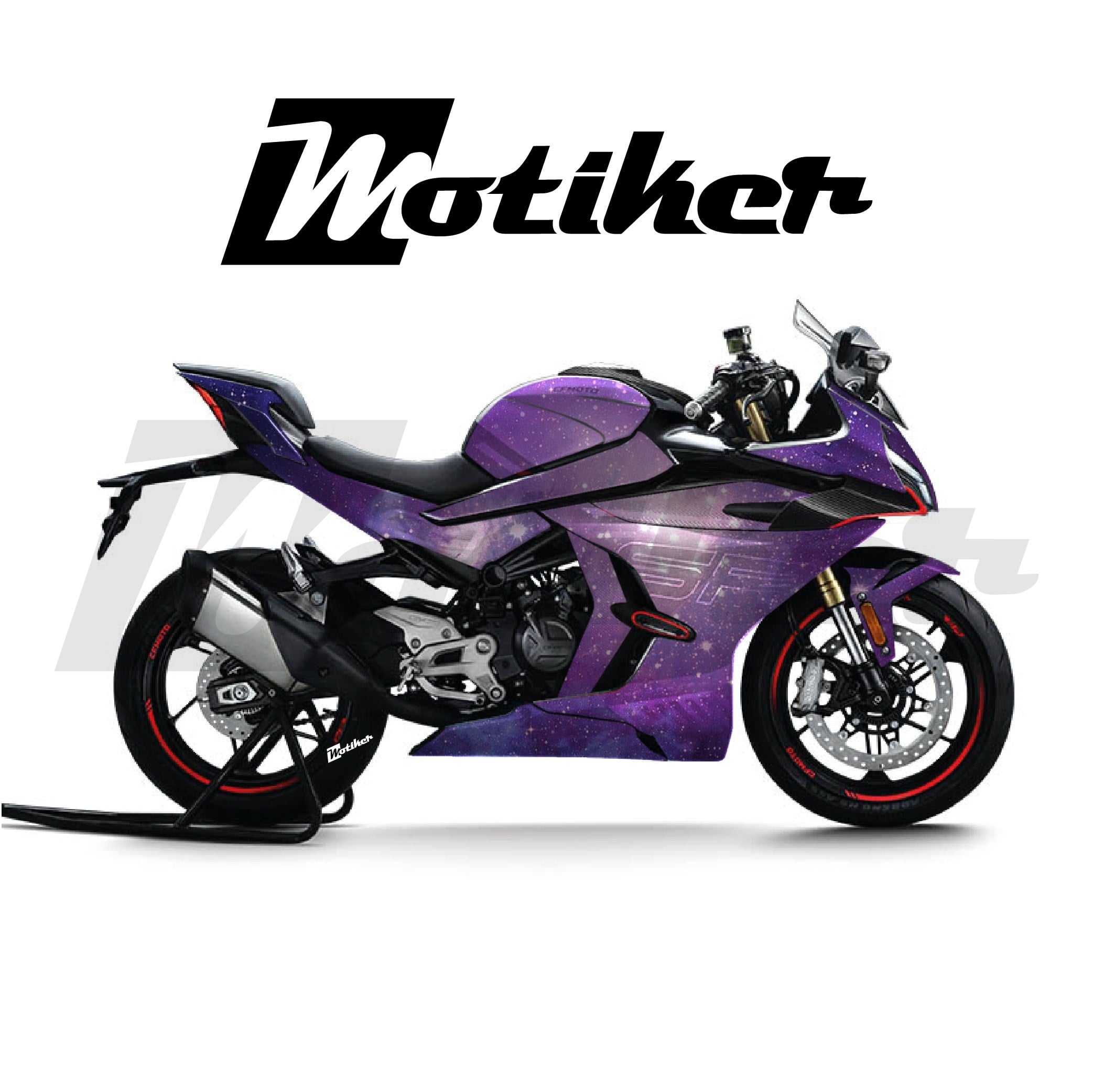 CF MOTO 450SR Parçalı Kaplama Sticker Etiket Modeli Galaksi Desen 3 (MTK9364)