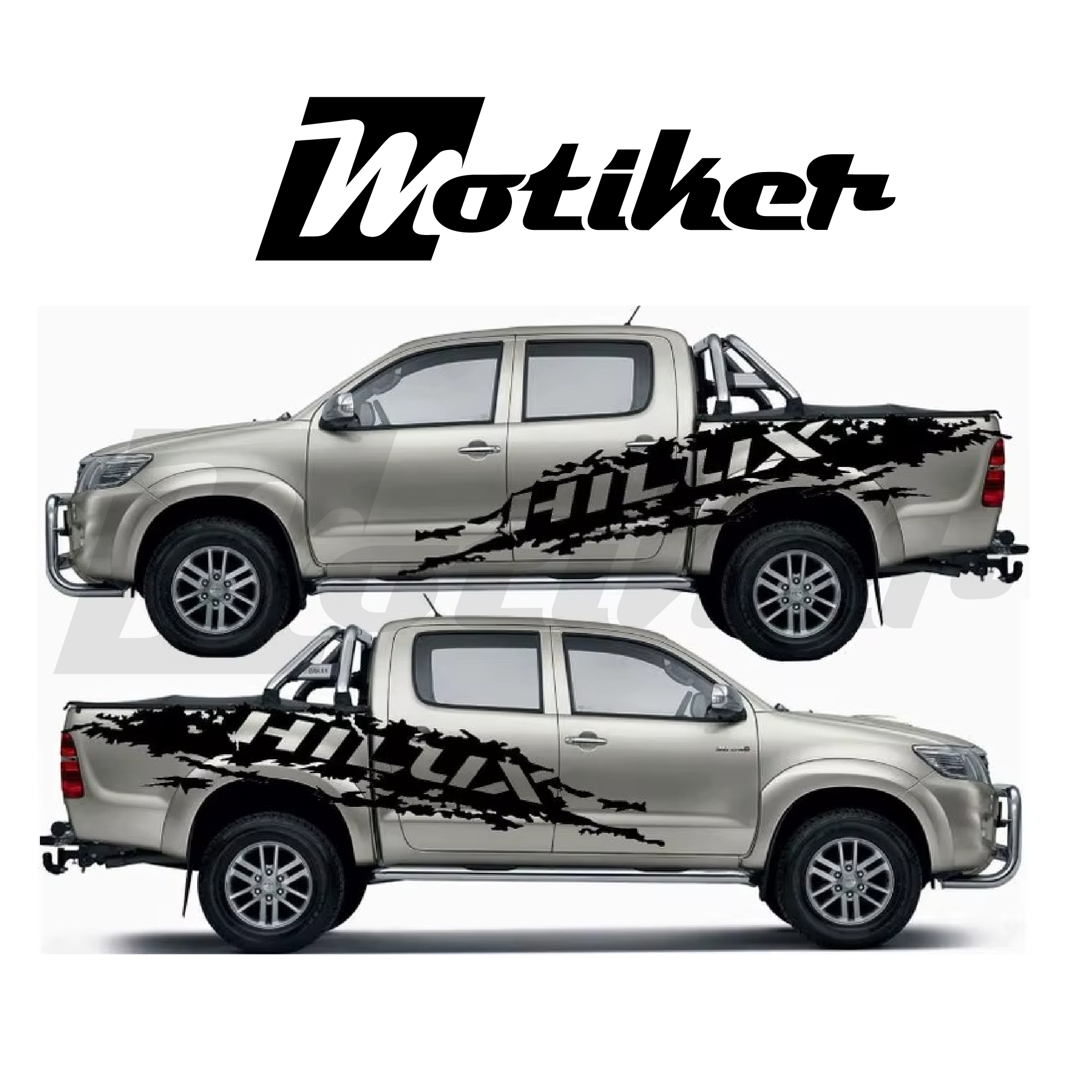 Toyata Hilüx Yan Kapı Ve Çamurluk Tasarımı Sticker Etiket Modeli