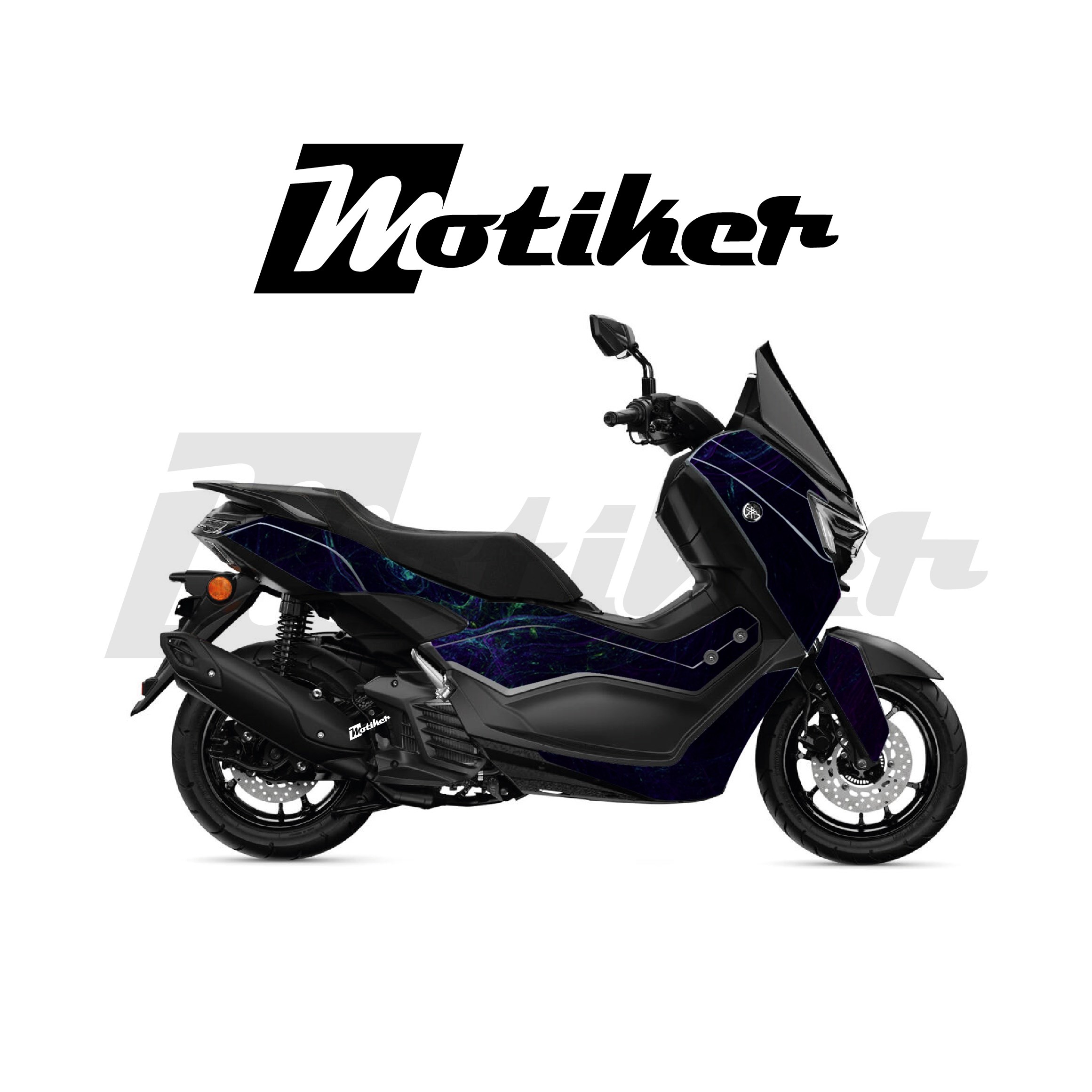 Yamaha NMAX 2025 Parçalı Kaplama Sticker Etiket Modeli Kozmik Duman Desen 23 (MTK9384)